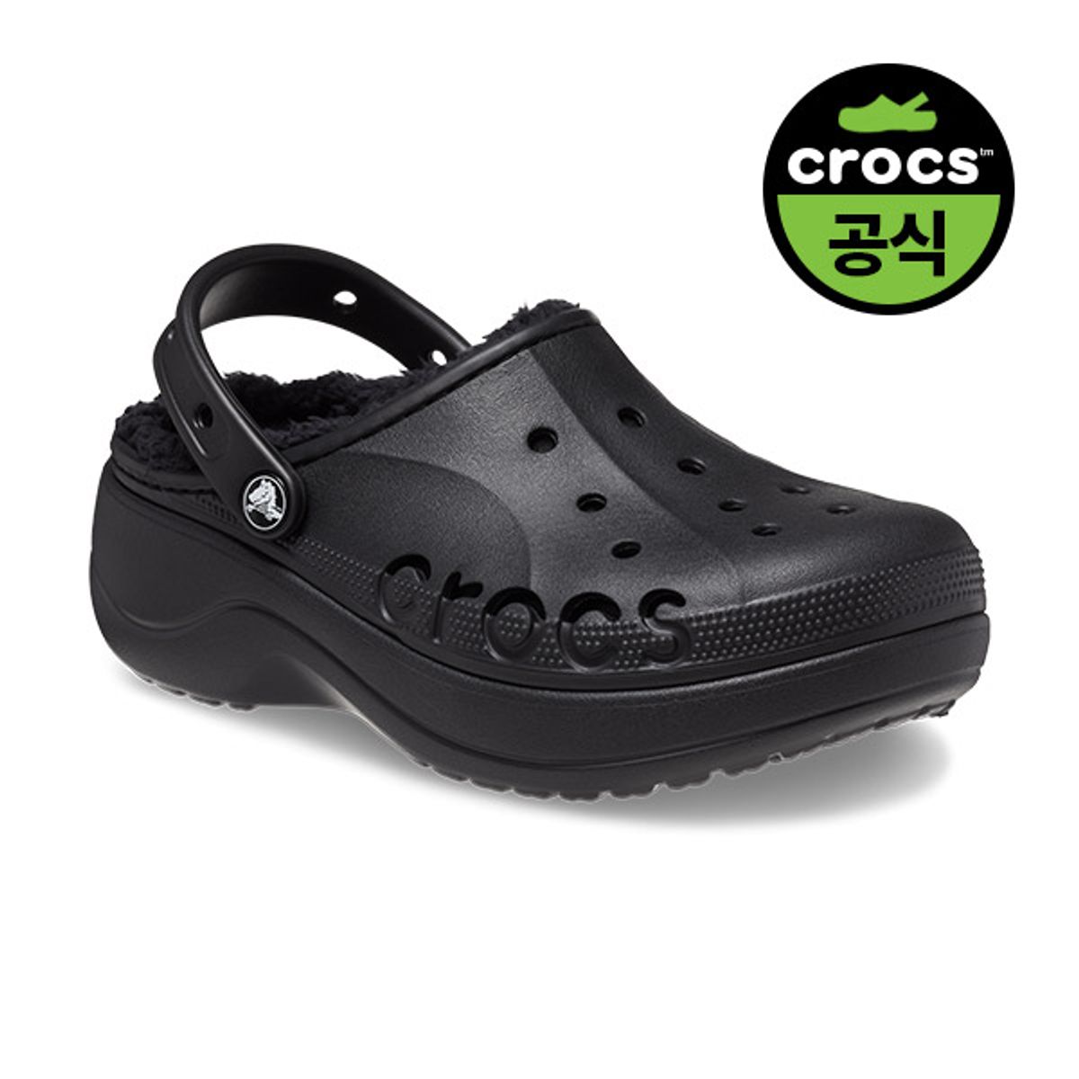 크록스(CROCS) 여성 바야 플랫폼 라인드 클로그 BLACK (23FWCL208708)