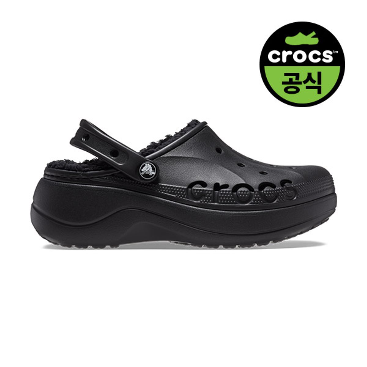 크록스(CROCS) 여성 바야 플랫폼 라인드 클로그 BLACK (23FWCL208708)