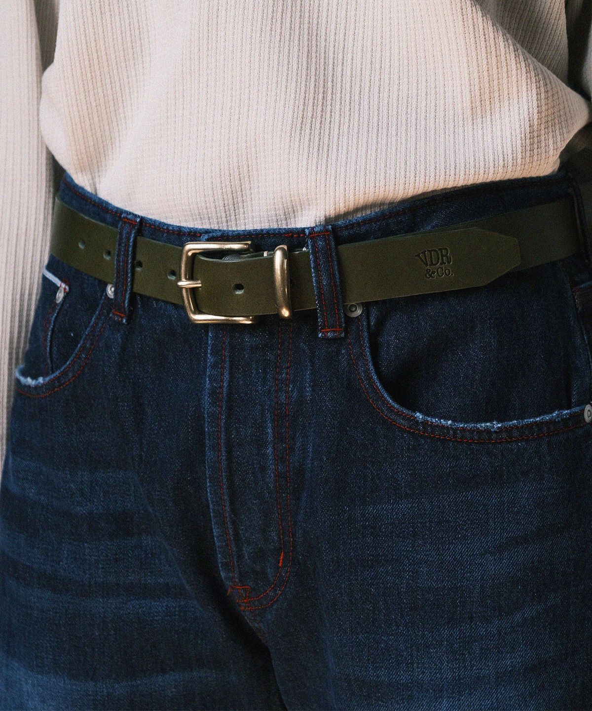 비디알(VDR) PIN BUCKLE BELT [Olive]