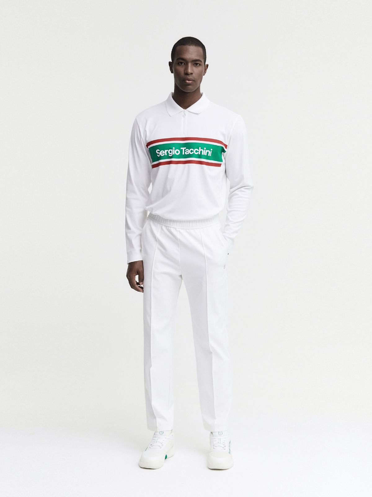 세르지오 타키니(SERGIO TACCHINI) M 플래그 폴로 셔츠 (White)