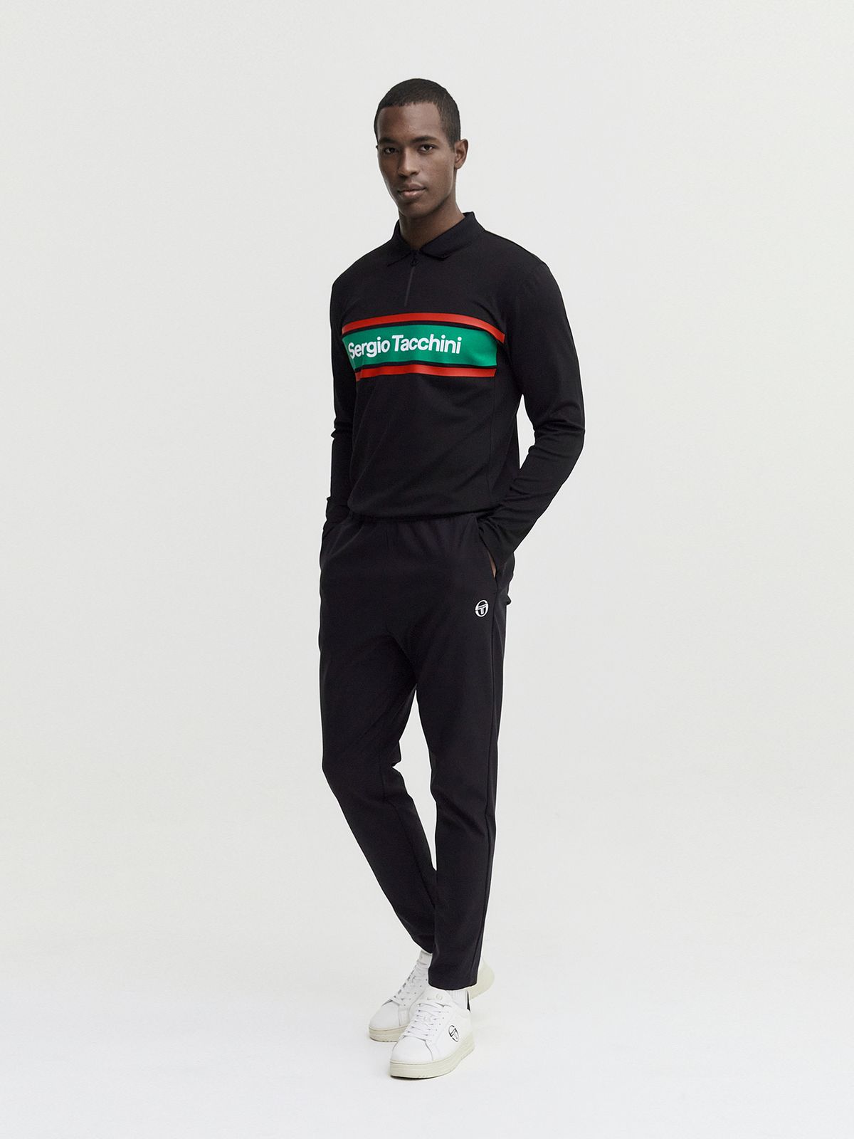 세르지오 타키니(SERGIO TACCHINI) M 플래그 폴로 셔츠 (Black)