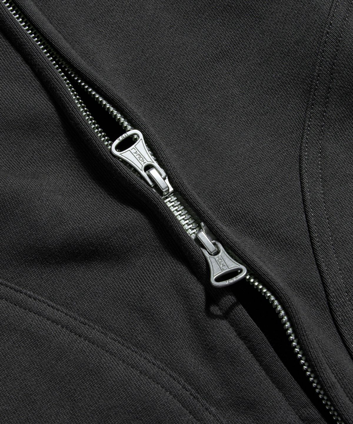 브론슨(BRONSON) 17.5 oz Terry Cloth 2Way Zip-Up Hoodie Kr Ver. Vintage Black
