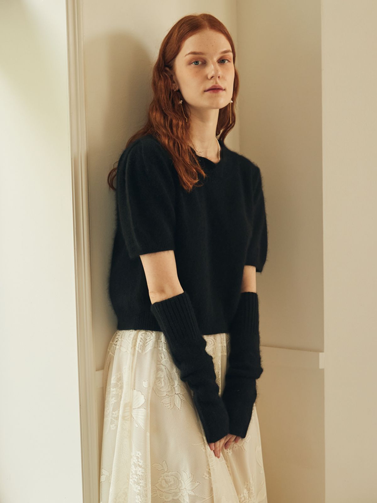 오앨(OUEL) RACCOON WARMER KNIT_BLACK