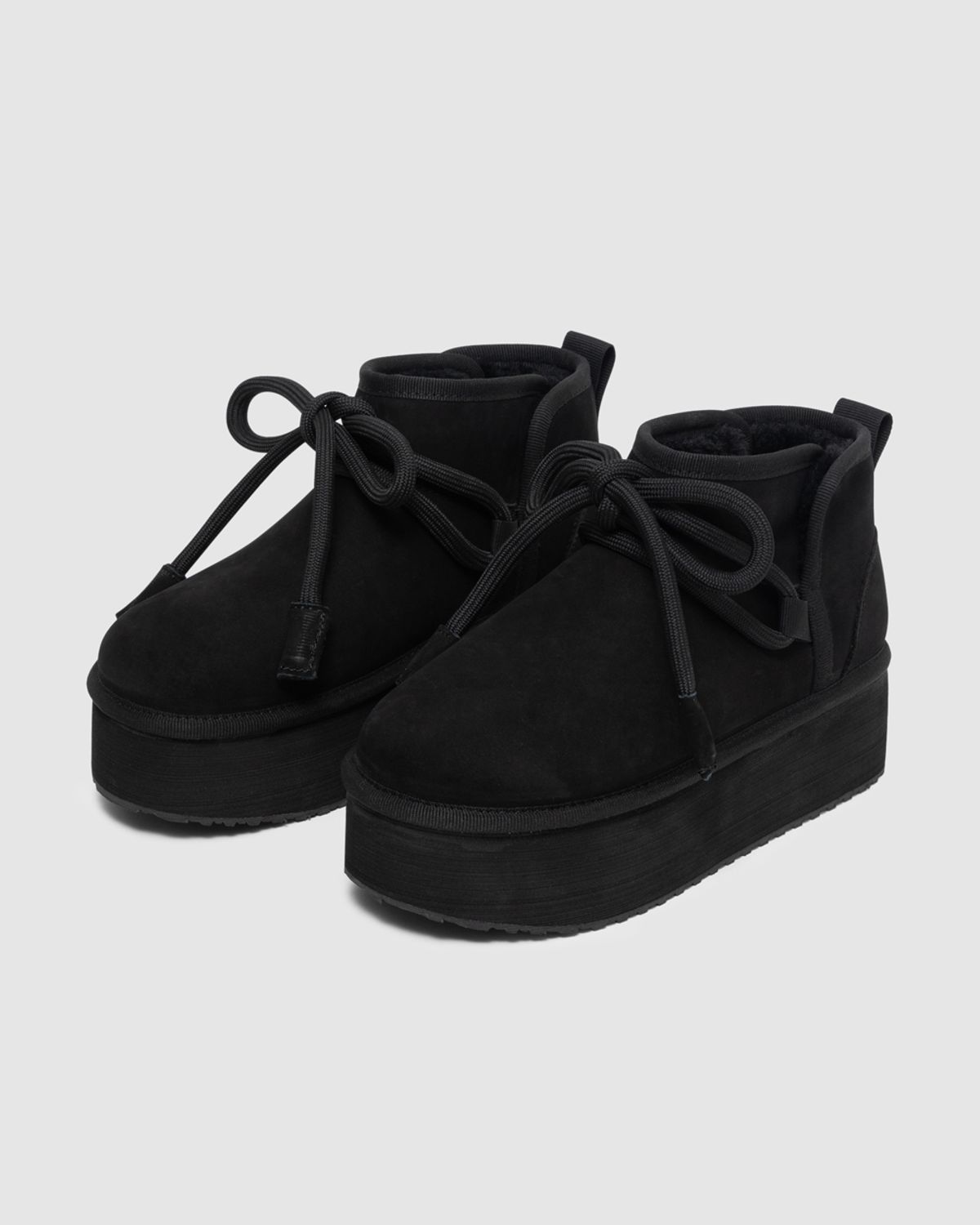 플러피시트러스(FLCT) Fuzzy Ribbon Platform Boots (3color)
