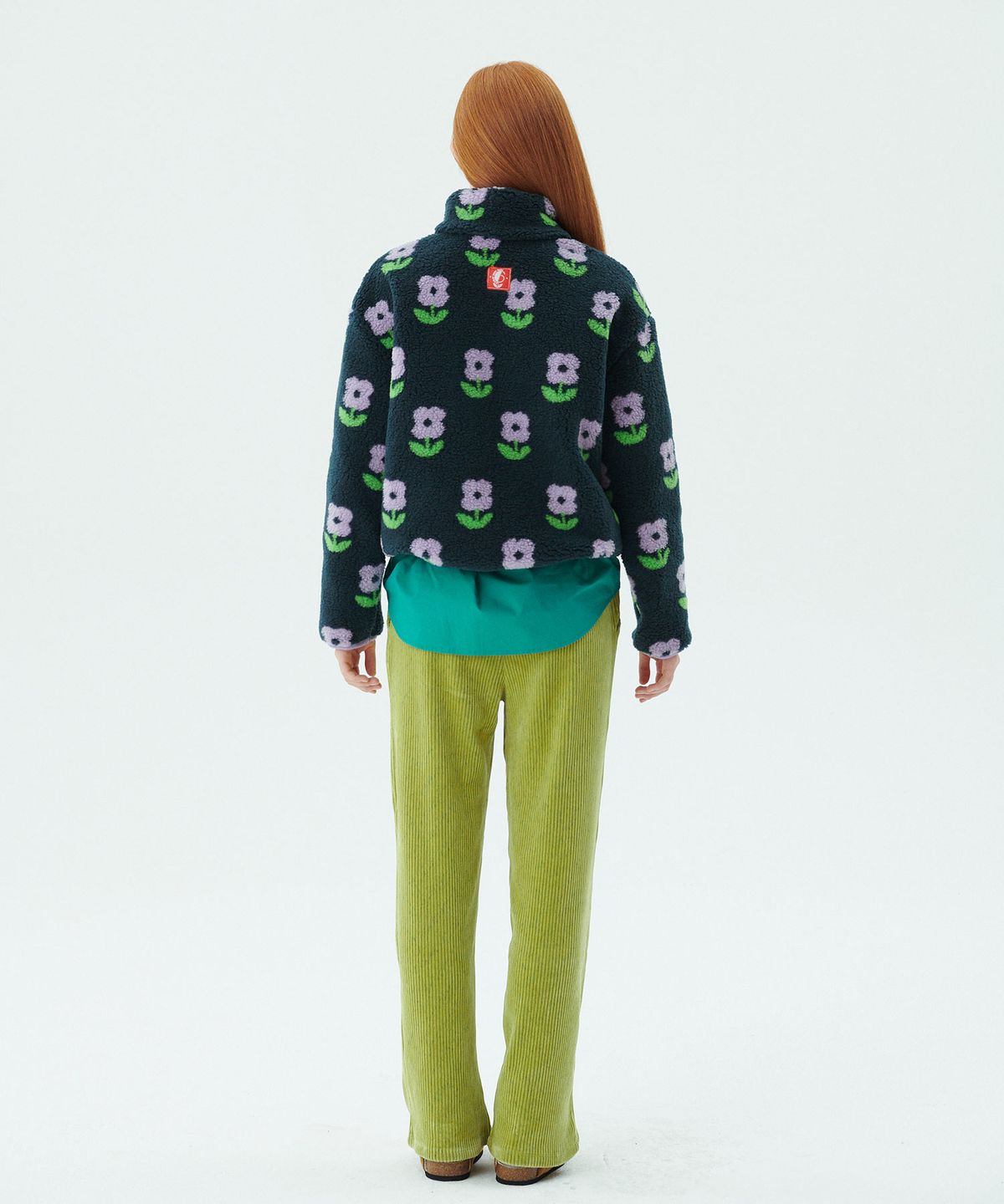 준준스페이스(JUNEJUNE SPACE) Shearing Half Zip-up_Green (시어링 하프 집업_그린)