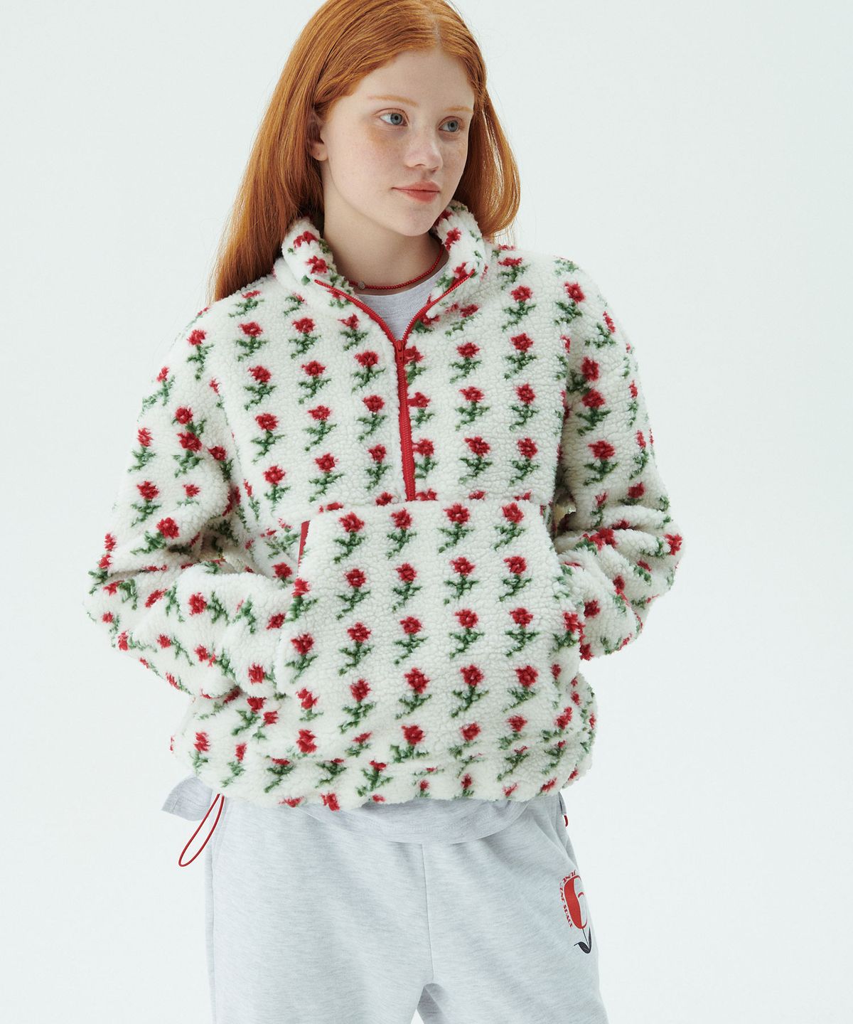 준준스페이스(JUNEJUNE SPACE) Shearing Half Zip-up_Ivory (시어링 하프 집업_아이보리)