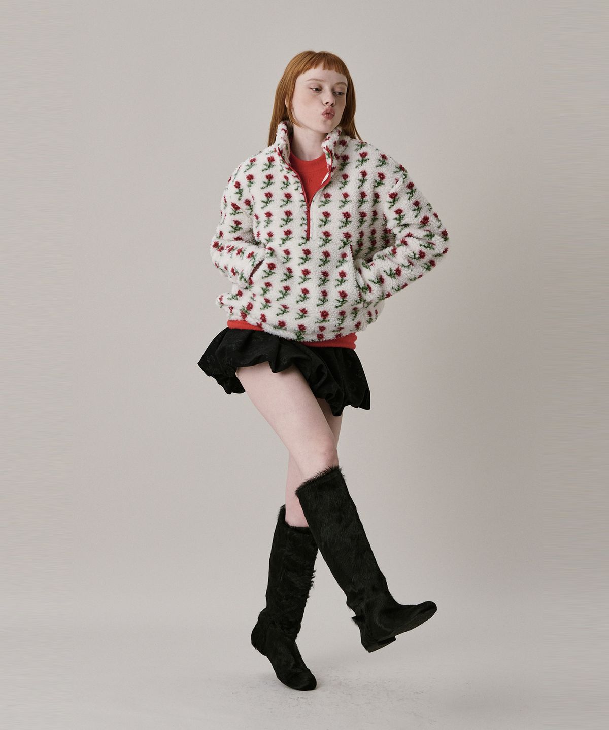 준준스페이스(JUNEJUNE SPACE) Shearing Half Zip-up_Ivory (시어링 하프 집업_아이보리)