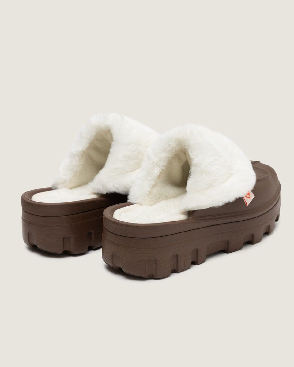 ★ flct Fluffy Citrus ★ SET Nube fur socks Nube mule Whit MUSINSA | flct [SET] Nube fur socks & Nube mule (Brown)
