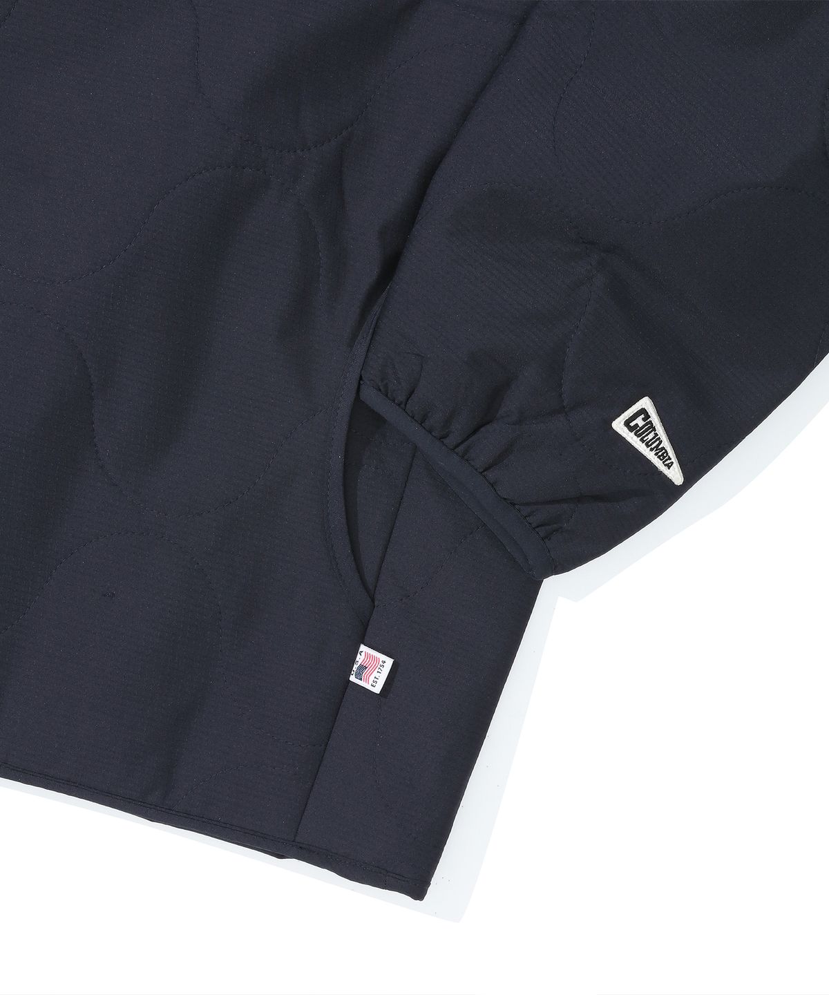 컬럼비아 유니버시티(COLUMBIA UNIVERSITY) COLUMBIA ARCH LOGO QUILTING LIGHT JACKET 크라운네이비