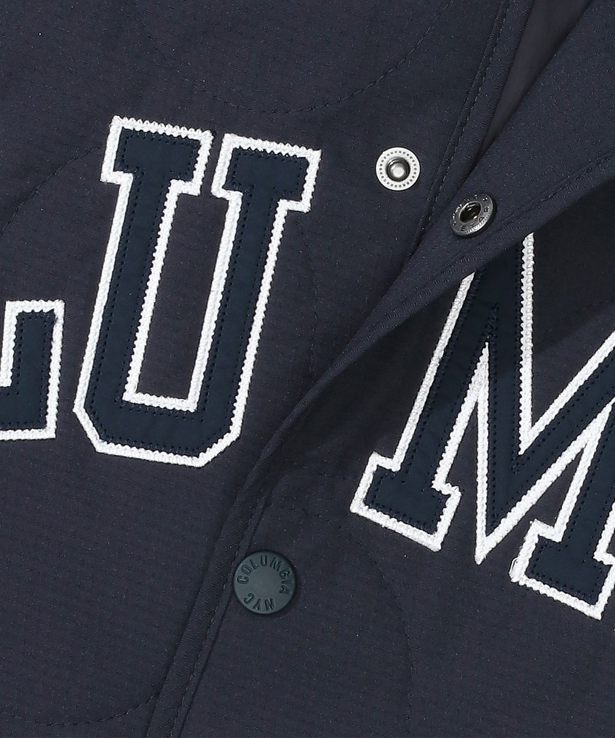 컬럼비아 유니버시티(COLUMBIA UNIVERSITY) COLUMBIA ARCH LOGO QUILTING LIGHT JACKET 크라운네이비