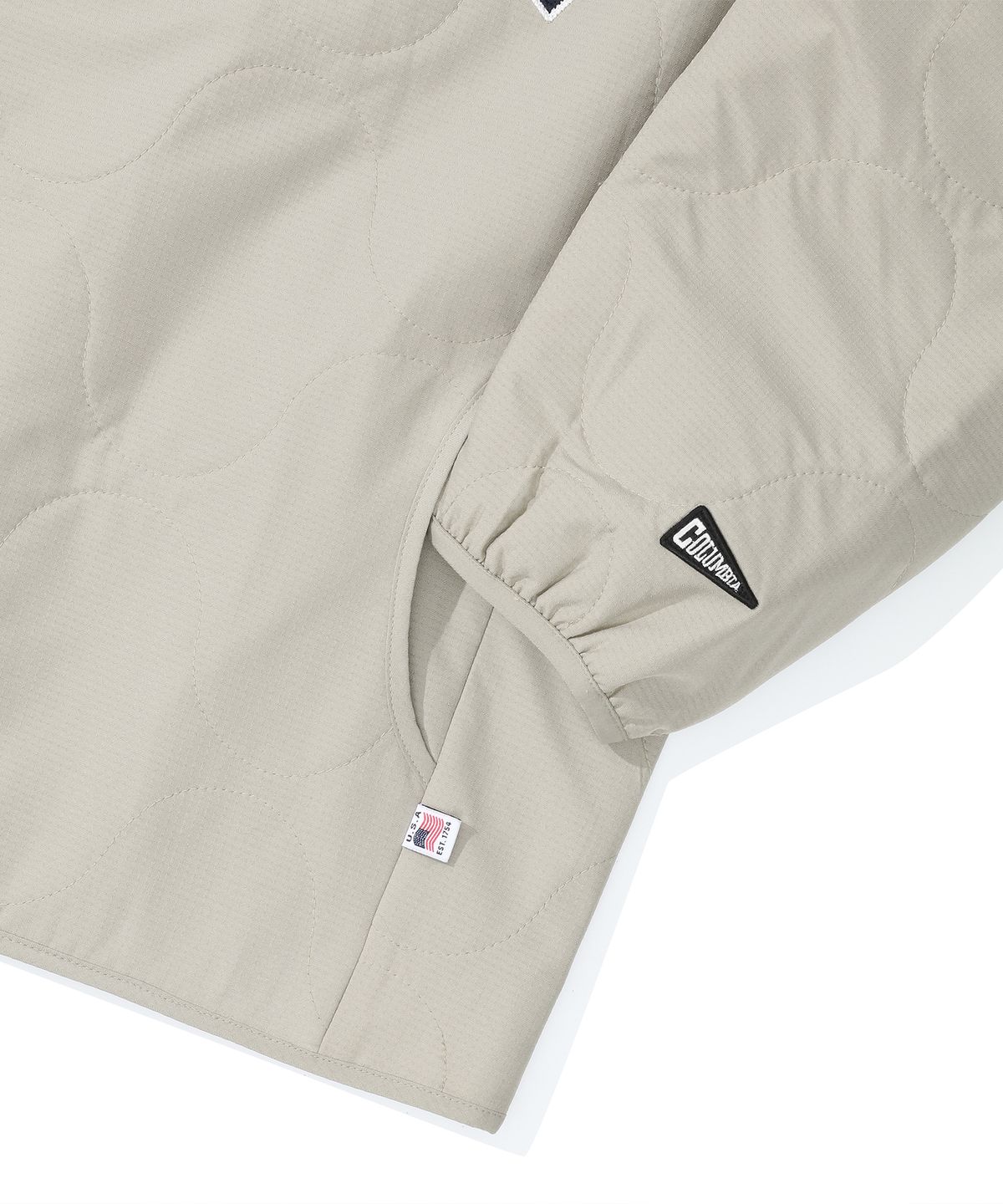 컬럼비아 유니버시티(COLUMBIA UNIVERSITY) COLUMBIA ARCH LOGO QUILTING LIGHT JACKET 헤리티지베이지