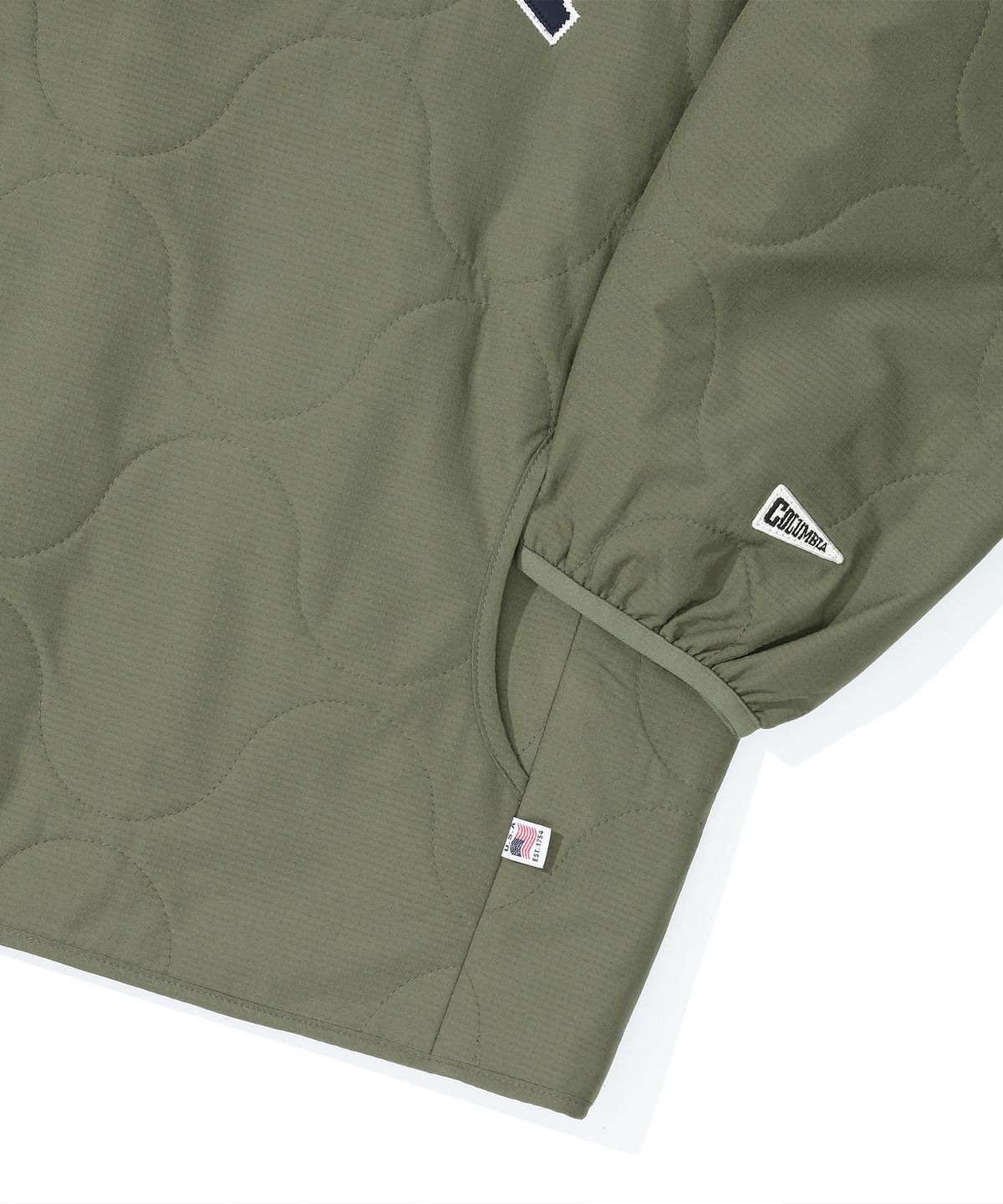 컬럼비아 유니버시티(COLUMBIA UNIVERSITY) COLUMBIA ARCH LOGO QUILTING LIGHT JACKET 카키
