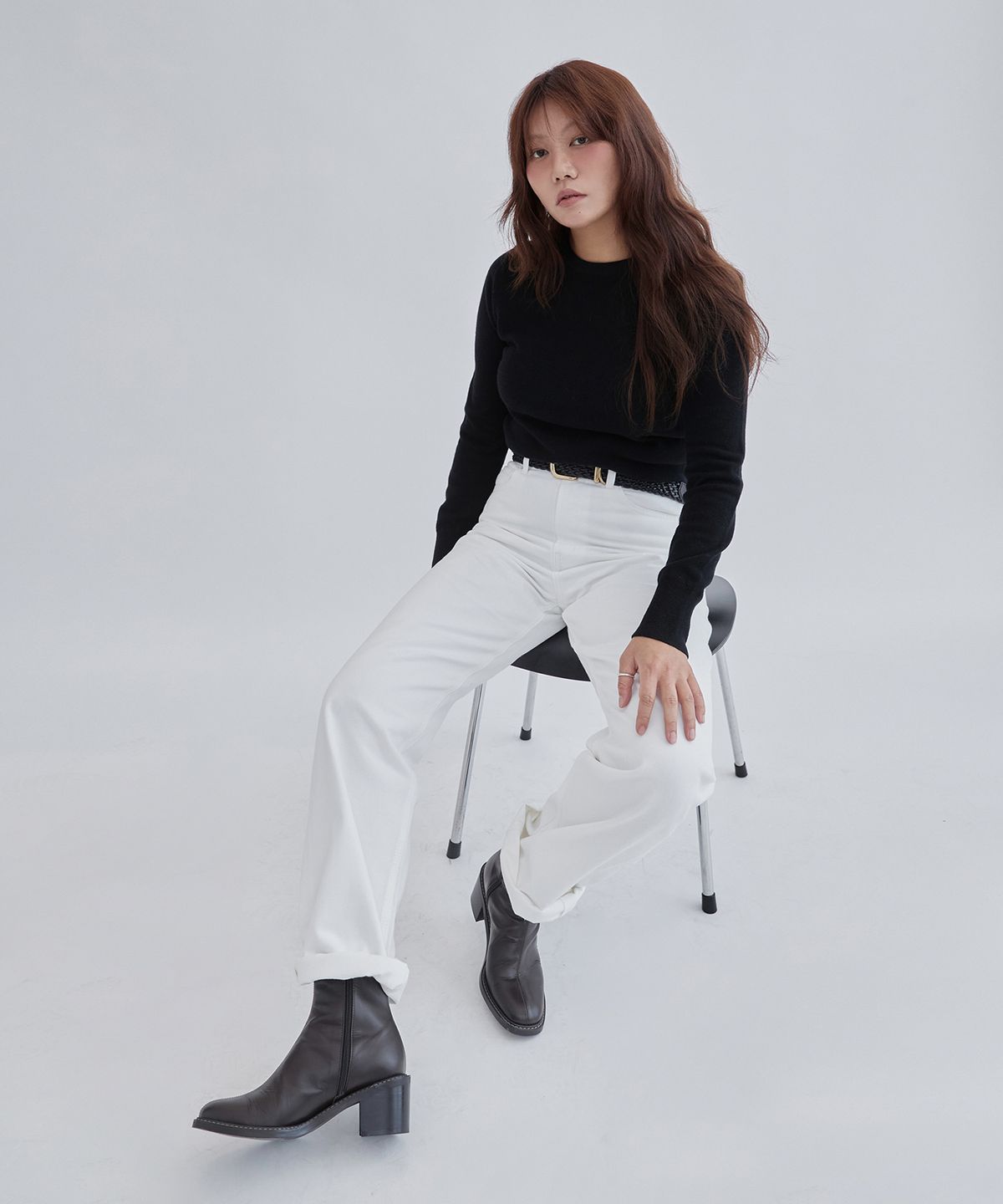 플랙 우먼(PLAC WOMEN) Sojeanne X PLAC 워시드 스트레이트 데님 팬츠 아이보리