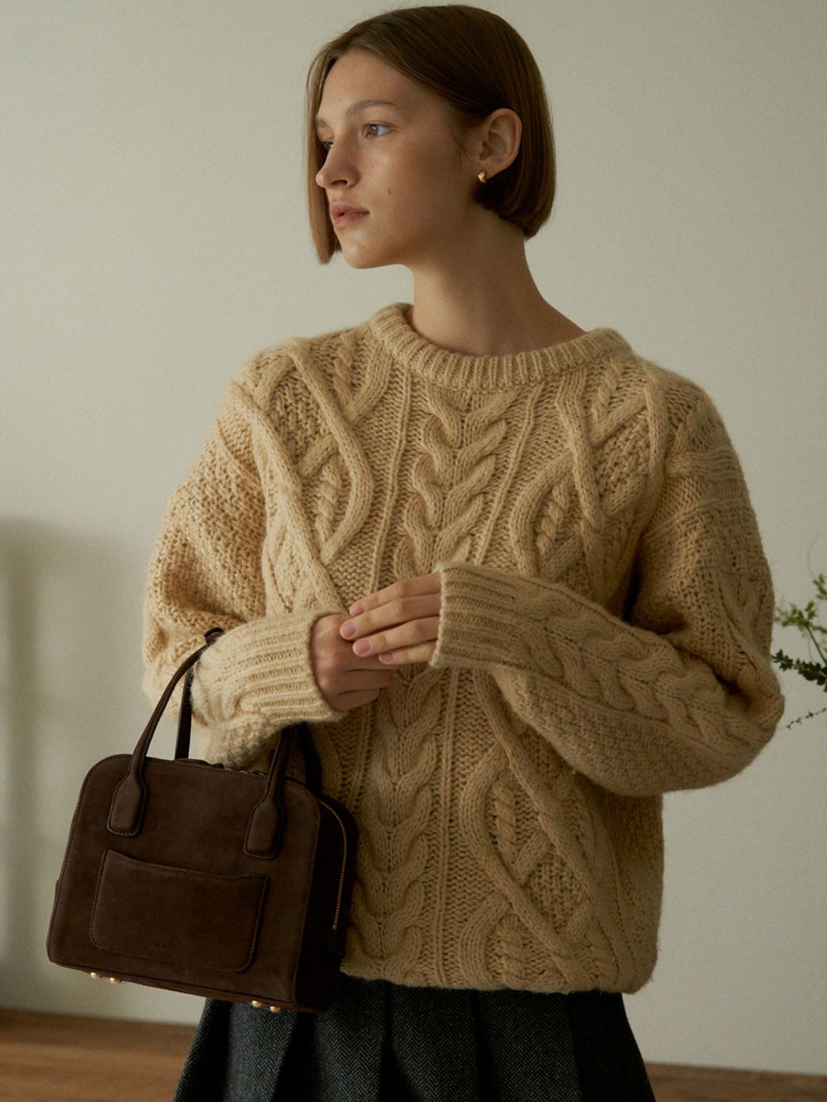 드메리엘(DEMERIEL) Cayley Boston Bag Choco Brown
