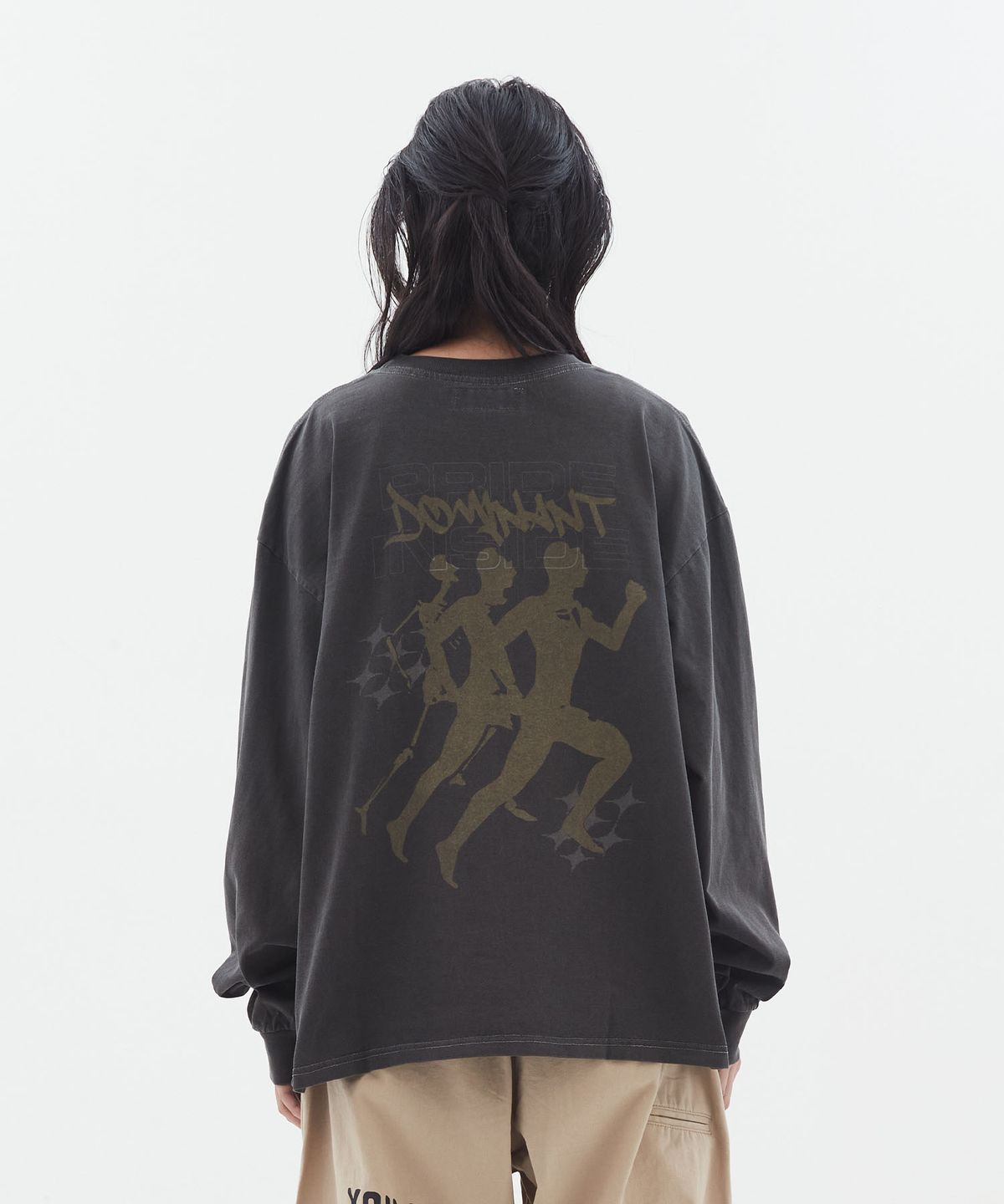 도미넌트(DOMINANT) [16s Cotton]RP Pigment Washing Long Sleeve_Charcoal