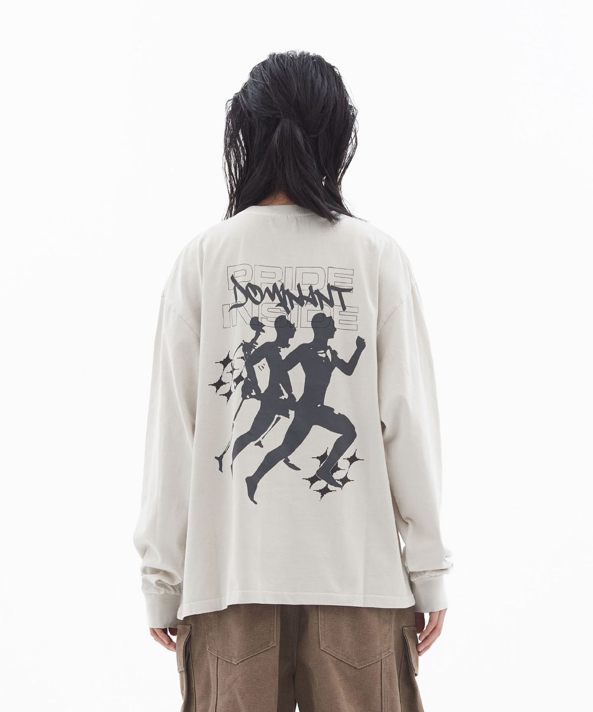 도미넌트(DOMINANT) [16s Cotton]RP Pigment Washing Long Sleeve_Milk