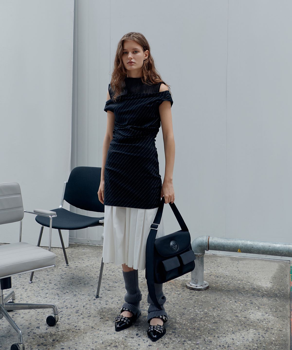 크리스틴프로젝트(CHRISTINE PROJECT) POST NYLON POCKET BAG(BLACK PEPPER)
