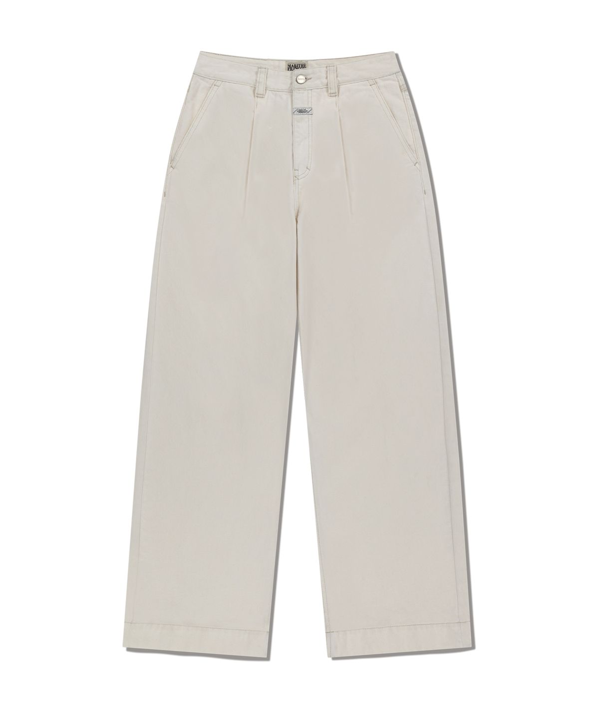 마리떼 프랑소와 저버(MARITHÉ + FRANҪOIS GIRBAUD) W LOW-WAIST TUCK WIDE DENIM PANTS ecru
