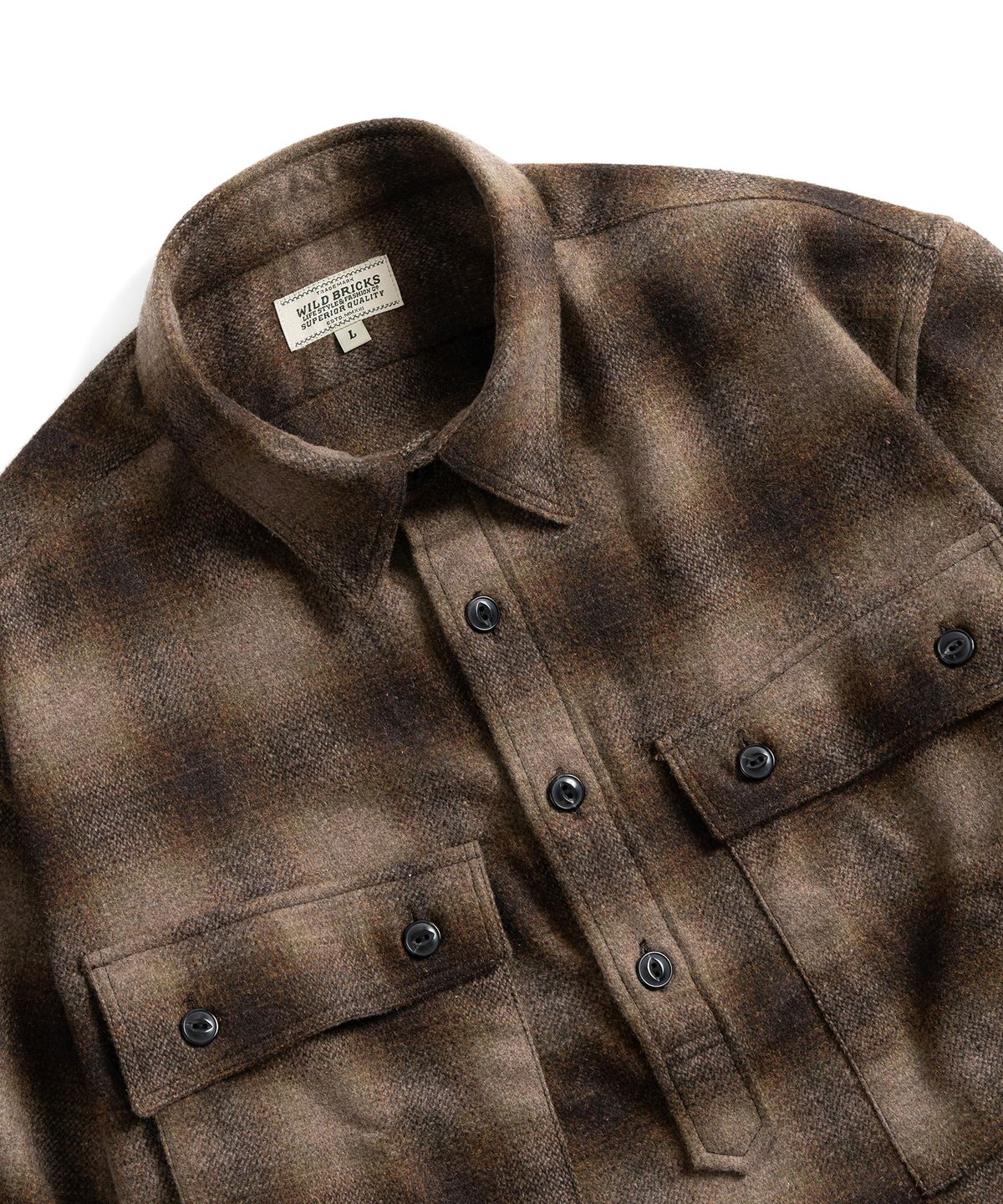 와일드 브릭스(WILD BRICKS) OC MILITARY PULLOVER SHIRT (olive)