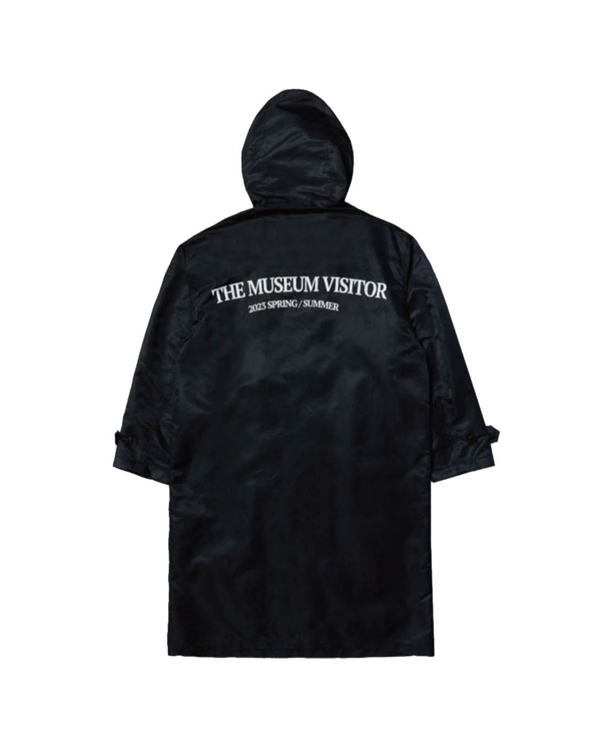더뮤지엄비지터(THEMUSEUMVISITOR) CURVED ZIPPER LONG COAT (BLACK)