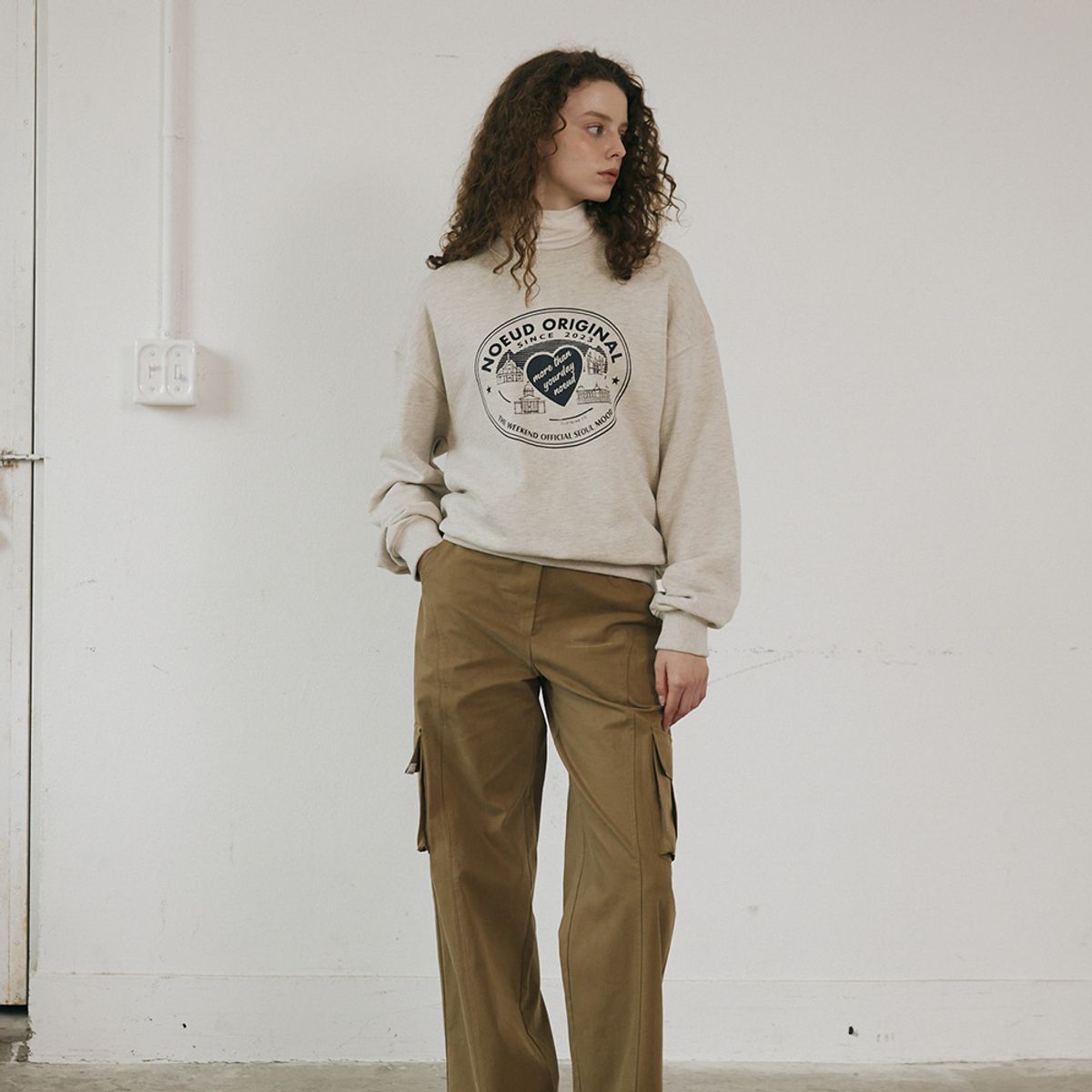 노우드(NOEUD) Love sweatshirts (Oatmeal)