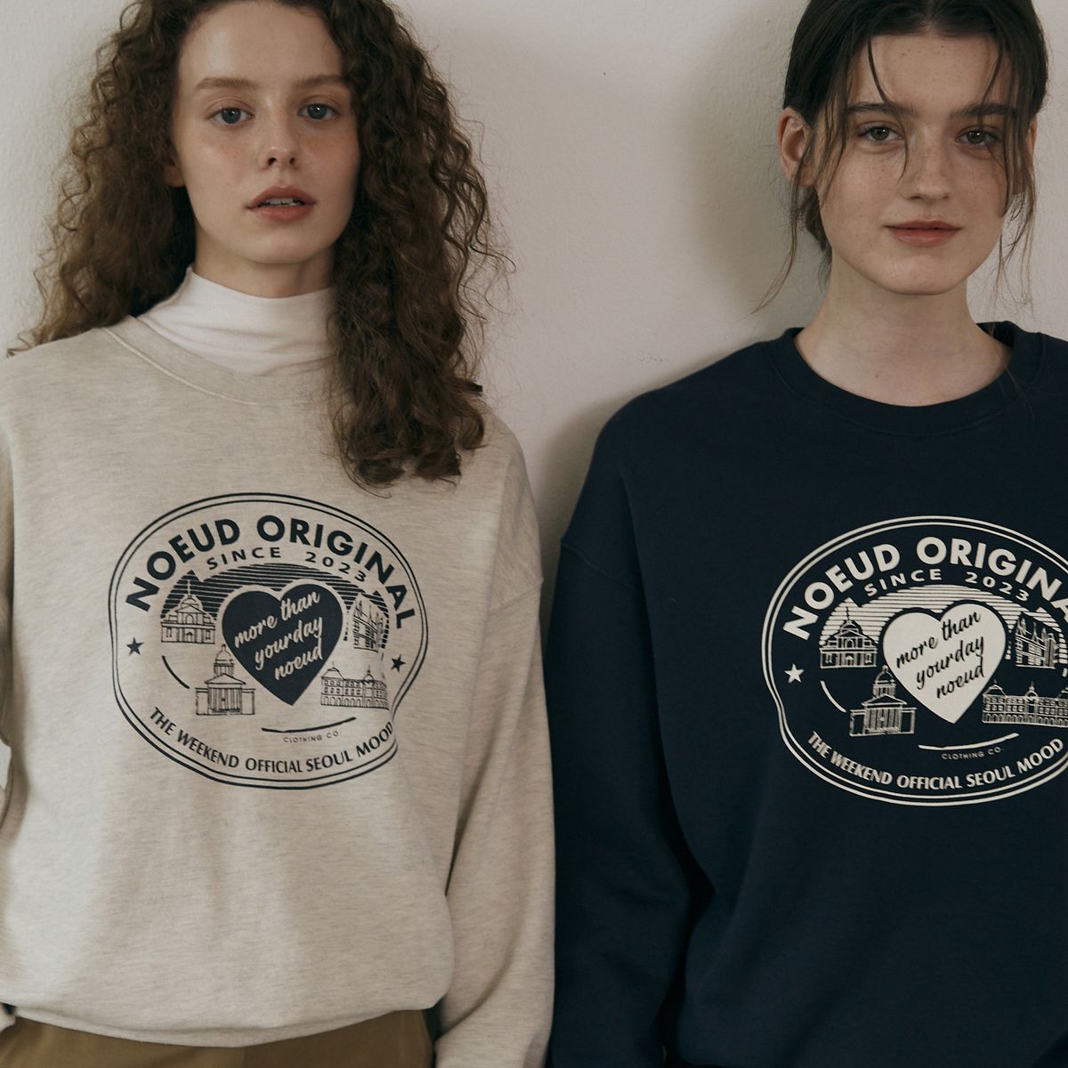 노우드(NOEUD) Love sweatshirts (Navy)