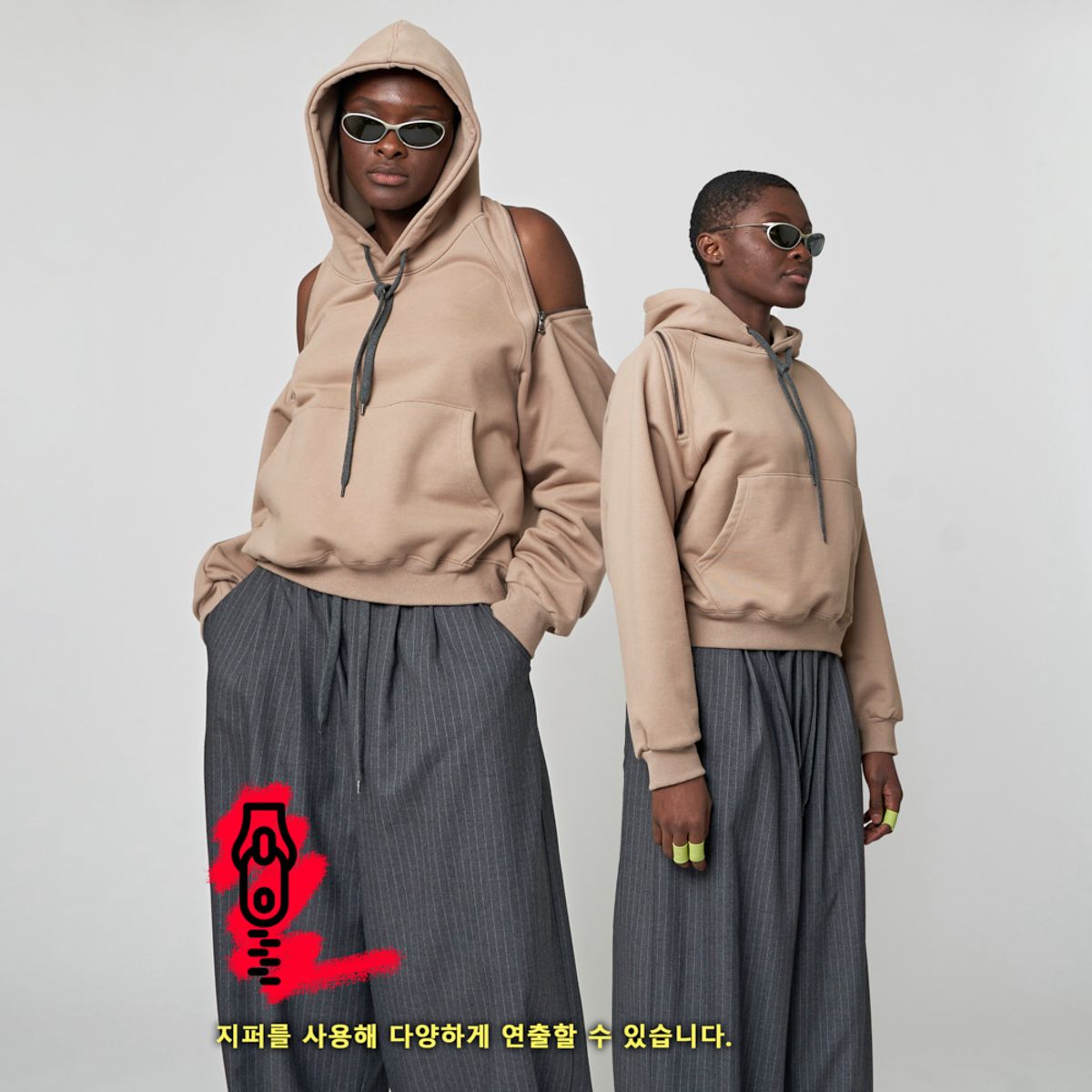 애스플래폼(ATHPLATFORM) AW32HL07 지퍼 후디 스웻셔츠_베이지
