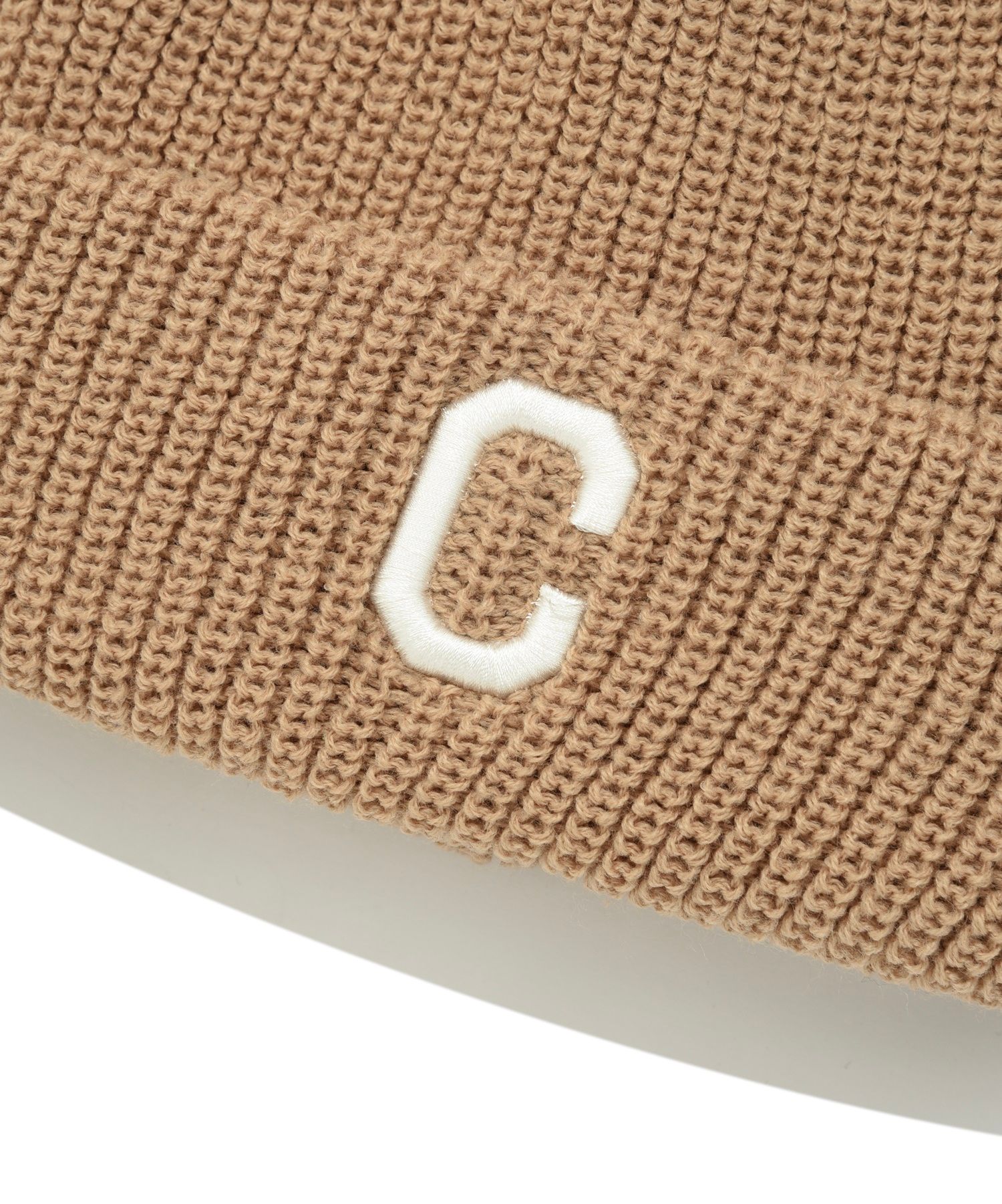 MUSINSA | COVERNAT College C logo middle beanie beige