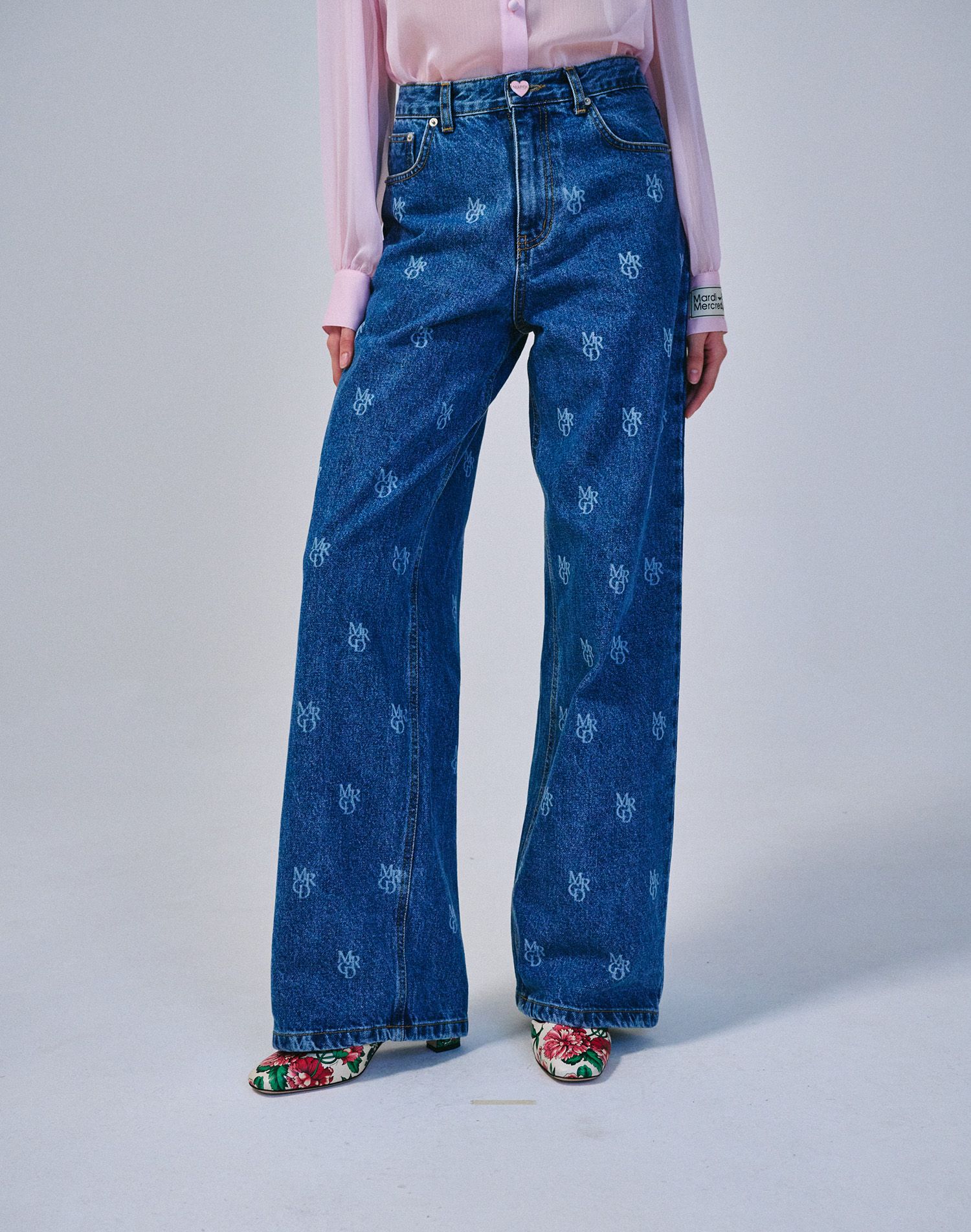 MUSINSA | MARDI MERCREDI DENIM PANTS LOGO MRCD_BLUE