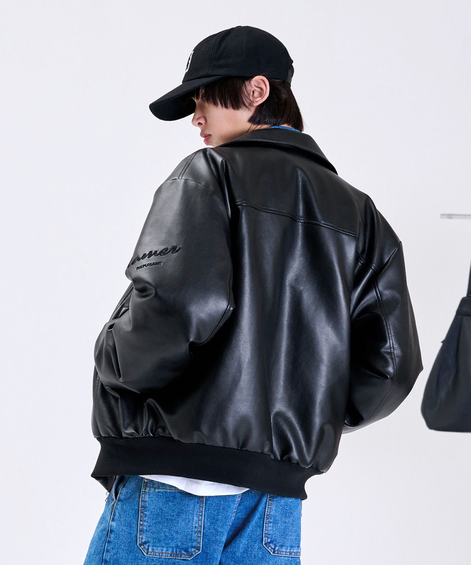 ジャケット・アウター SUPERSUB Leather Jumper musinsa MUSINSA | SUPERSUB Vintage Track Biker Leather Jumper - Black