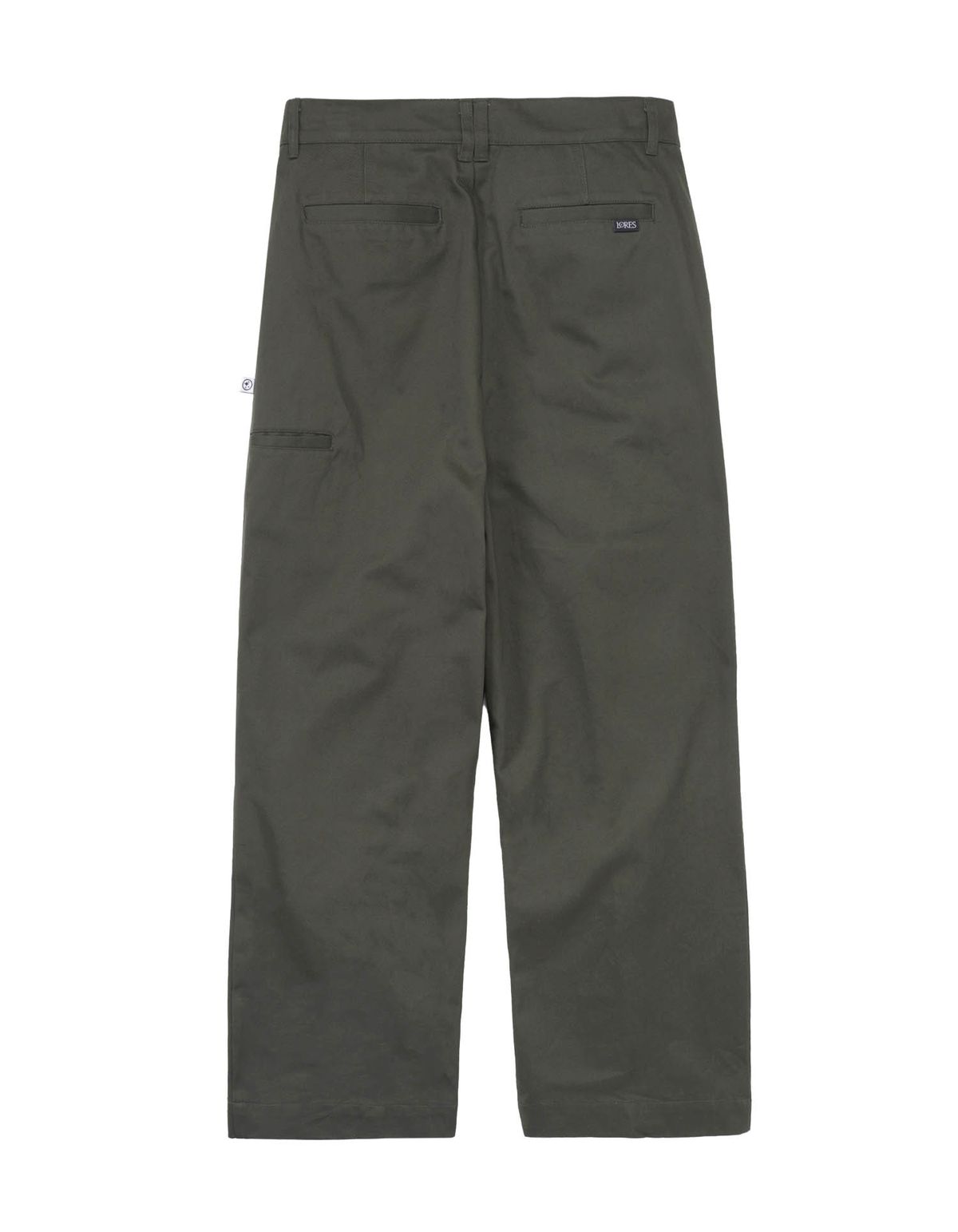 로어즈(LORES) Creased Wide Pants - Dark Olive