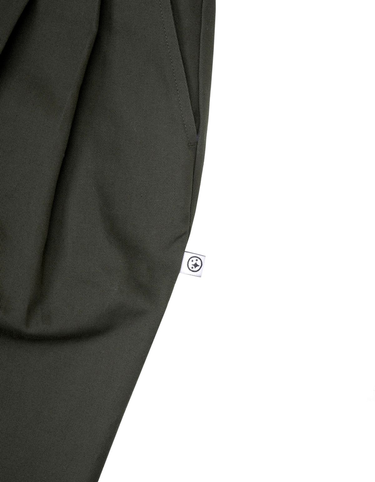 로어즈(LORES) Creased Wide Pants - Dark Olive