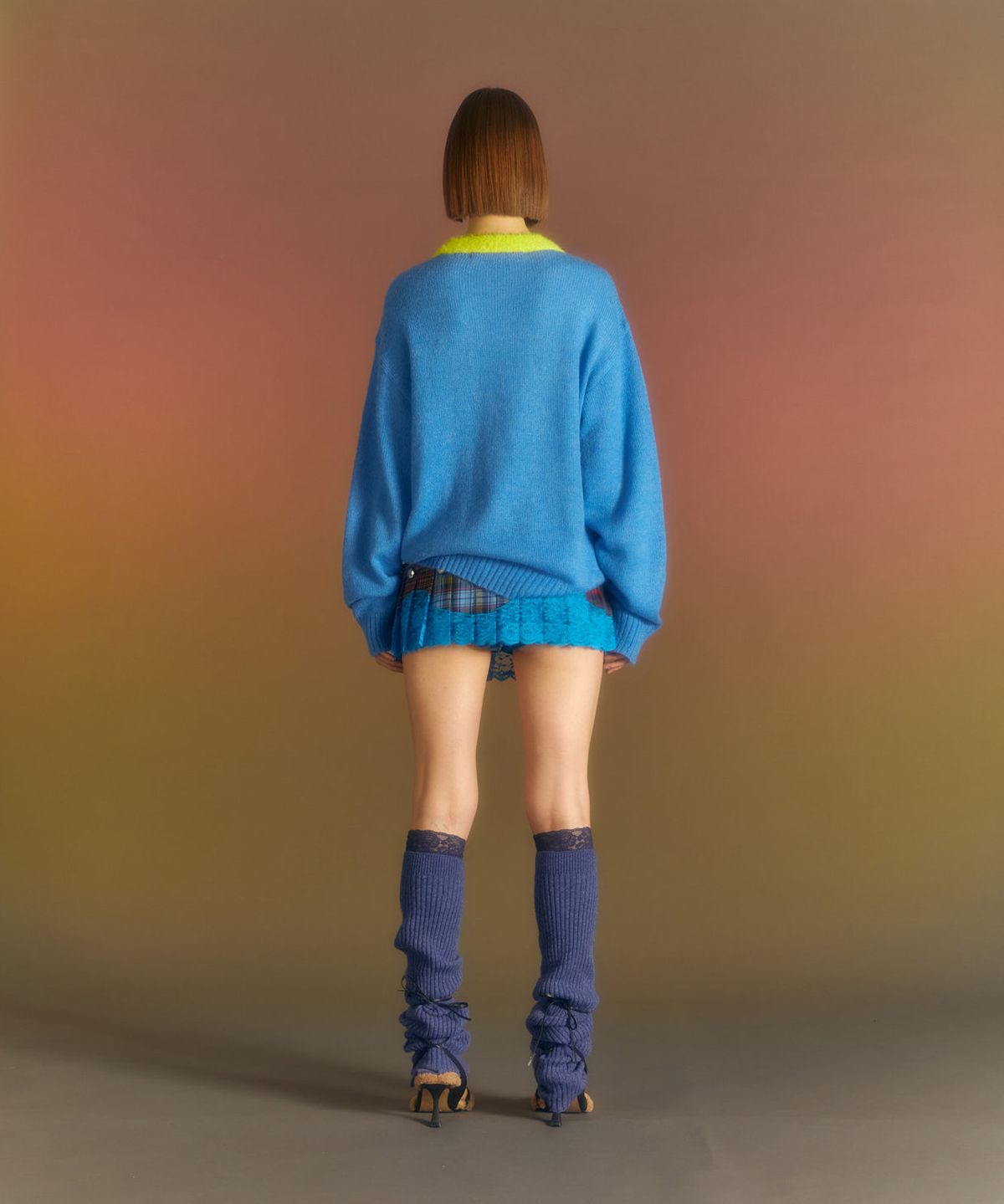 앤더슨벨(ADSB ANDERSSON BELL) (에센셜) 시시 니트 레이스 레그워머 aaa344w(BLUE)