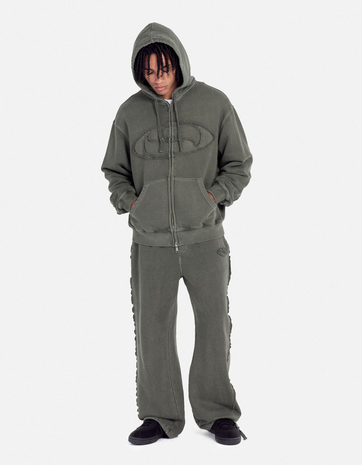 로어즈(LORES) Pigment Dyed Sweatpants - Slate