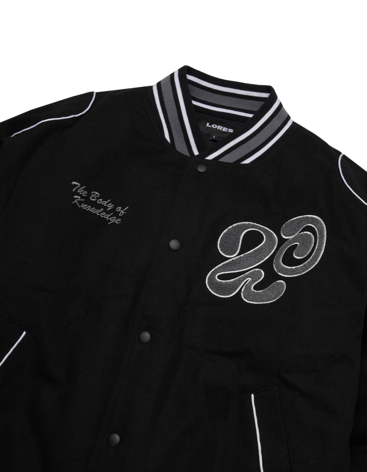 로어즈(LORES) Meditation Varsity Jacket - Black