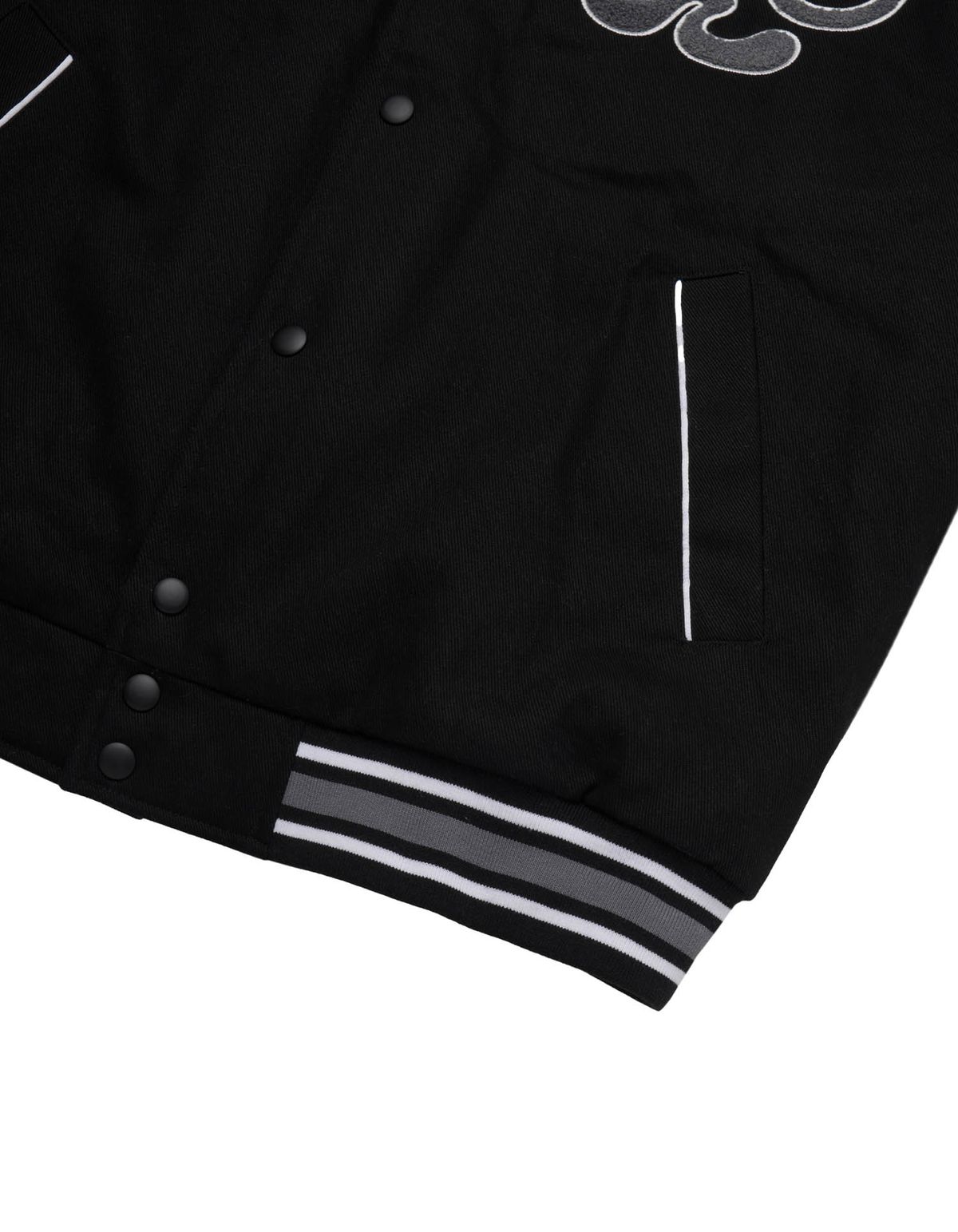 로어즈(LORES) Meditation Varsity Jacket - Black