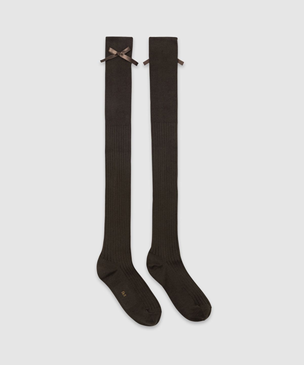플러피시트러스(FLCT) Ribbon over knee socks_Brown