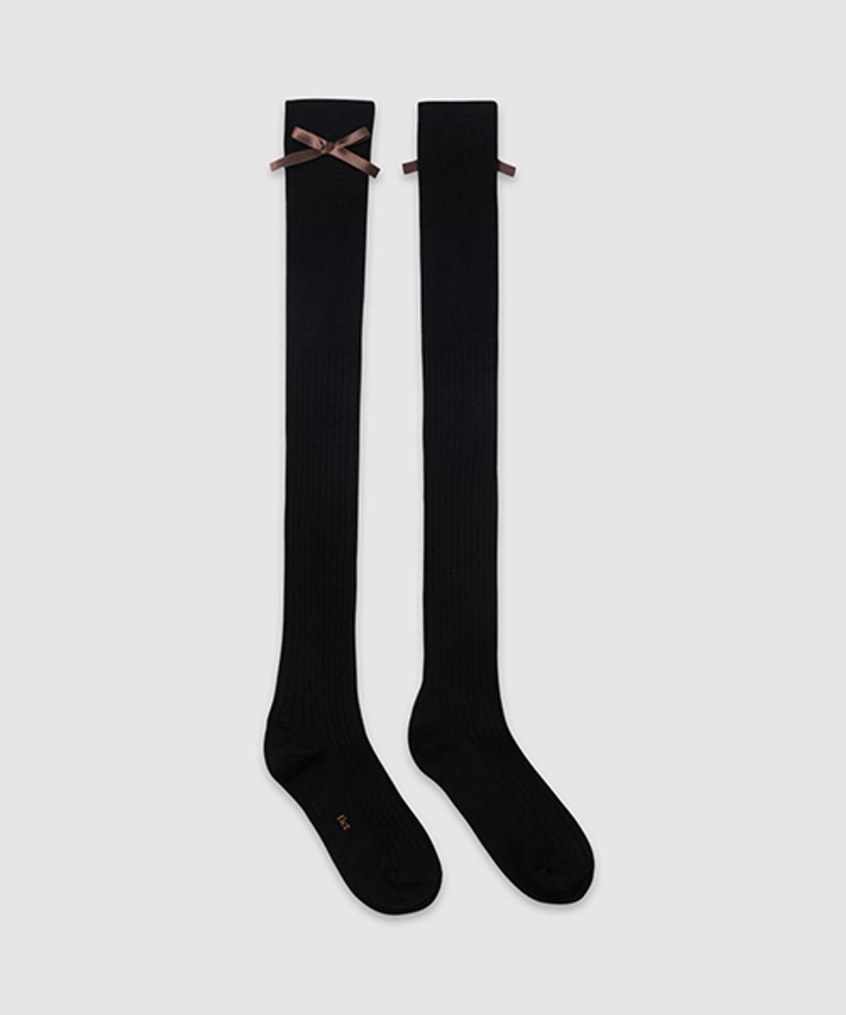 플러피시트러스(FLCT) Ribbon over knee socks_Black