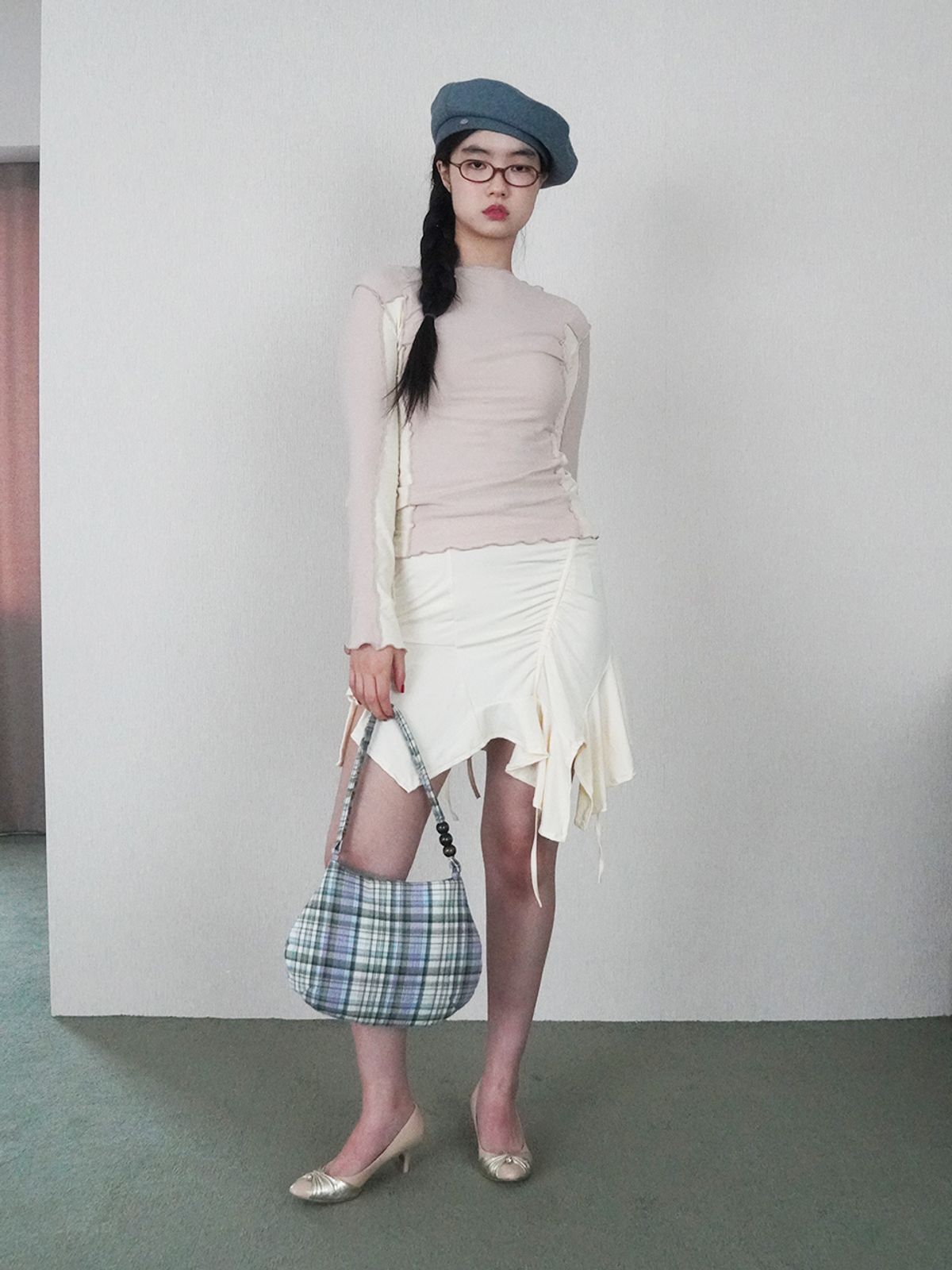 콜로신스(COLOCYNTH) Bowl Bag Soft Check Green