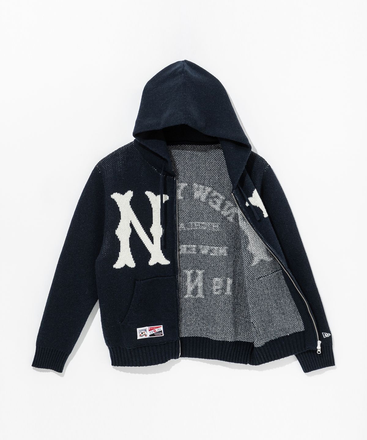 뉴에라(NEW ERA) MLB 뉴욕양키스 후드 집업 니트 카디건 네이비