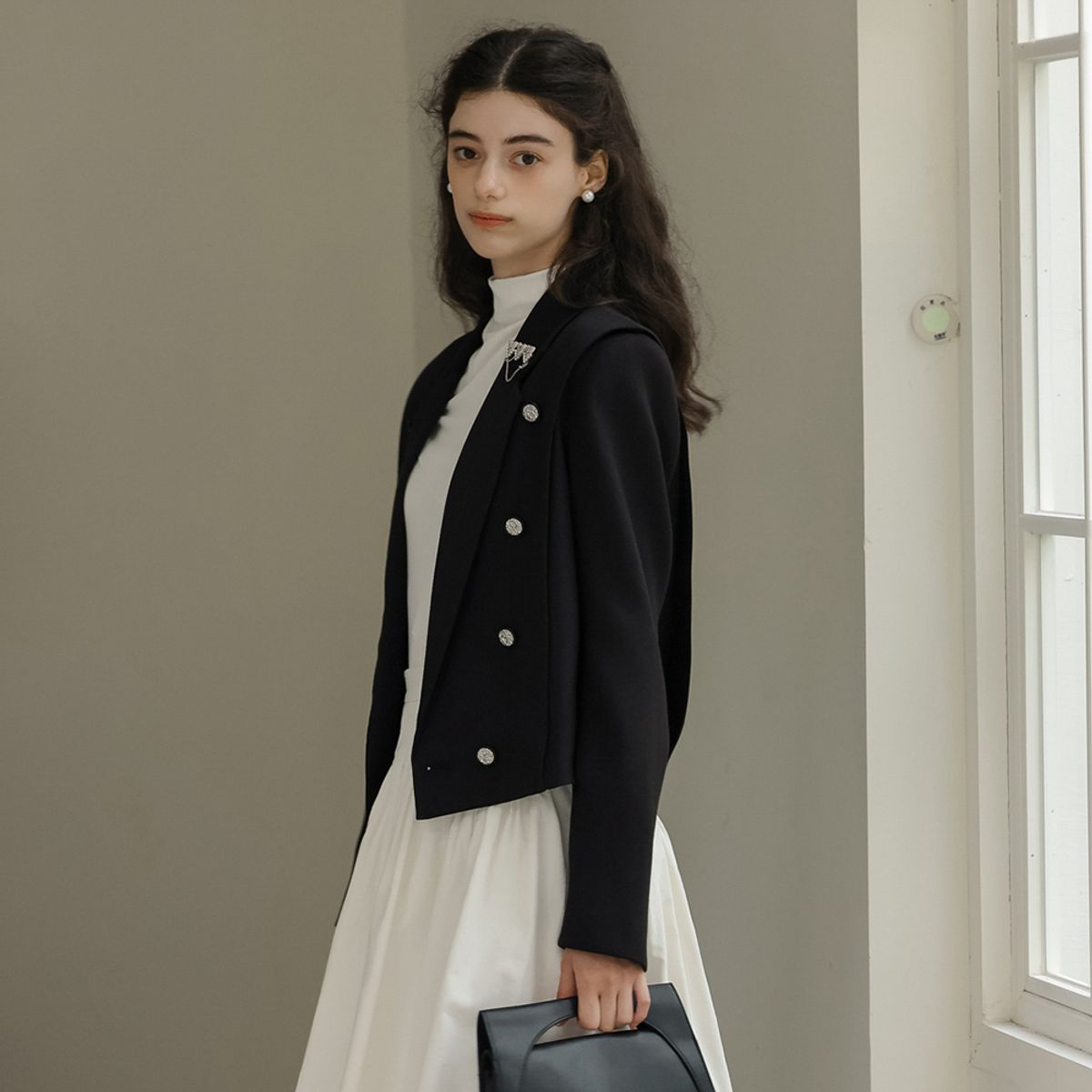 던드롭(DUNDROP) DD_Layered double button short jacket