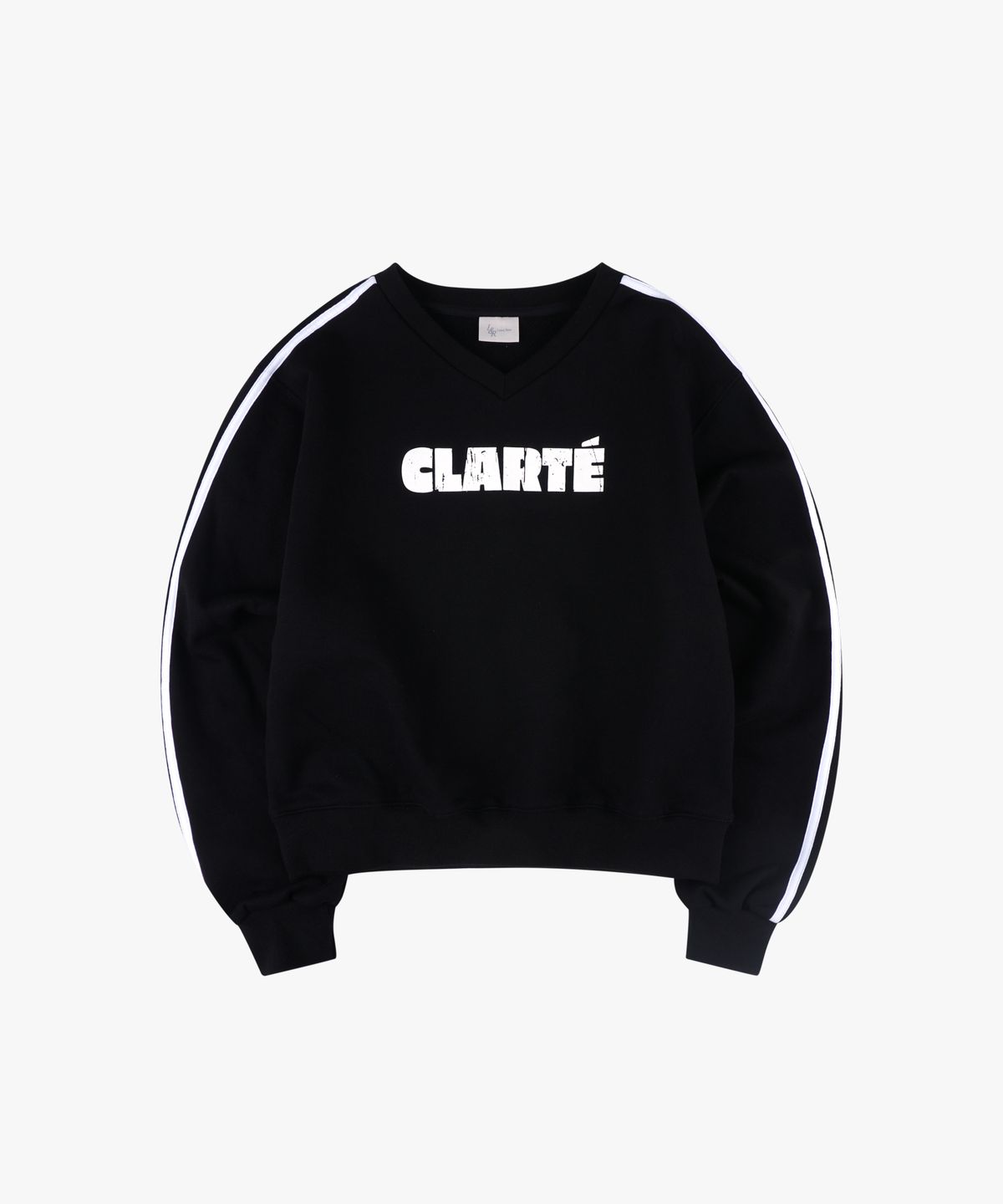 로시로우(LOSSYROW) Lossy  Line Point V-Neck Sweatshirt_black