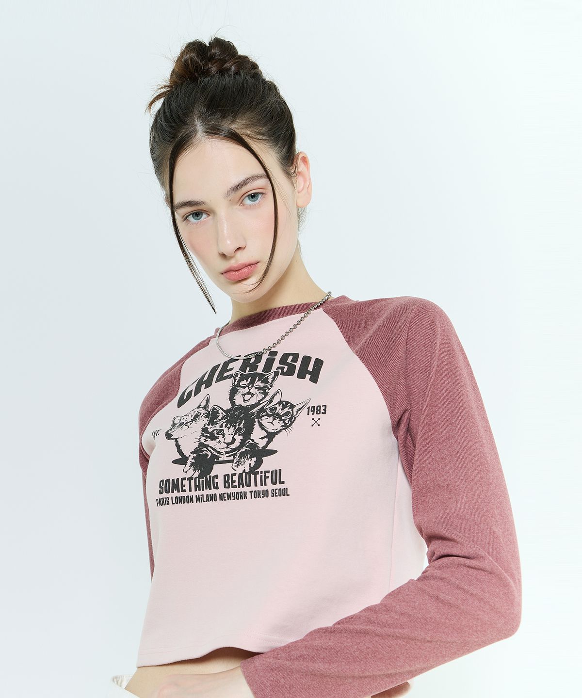 라티젠(LARTIGENT) L6 CAT RAGLAN T-SHIRT(PINK)
