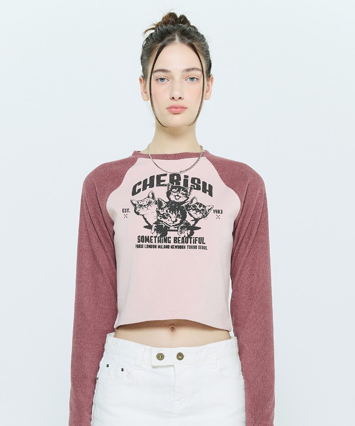 라티젠(LARTIGENT) L6 CAT RAGLAN T-SHIRT(PINK)