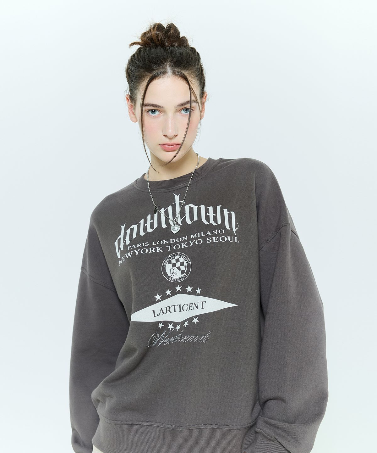 라티젠(LARTIGENT) L6 DOWNTOWN SWEATSHIRT(CHARCOAL)