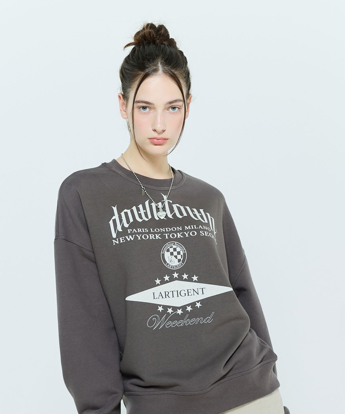 라티젠(LARTIGENT) L6 DOWNTOWN SWEATSHIRT(CHARCOAL)