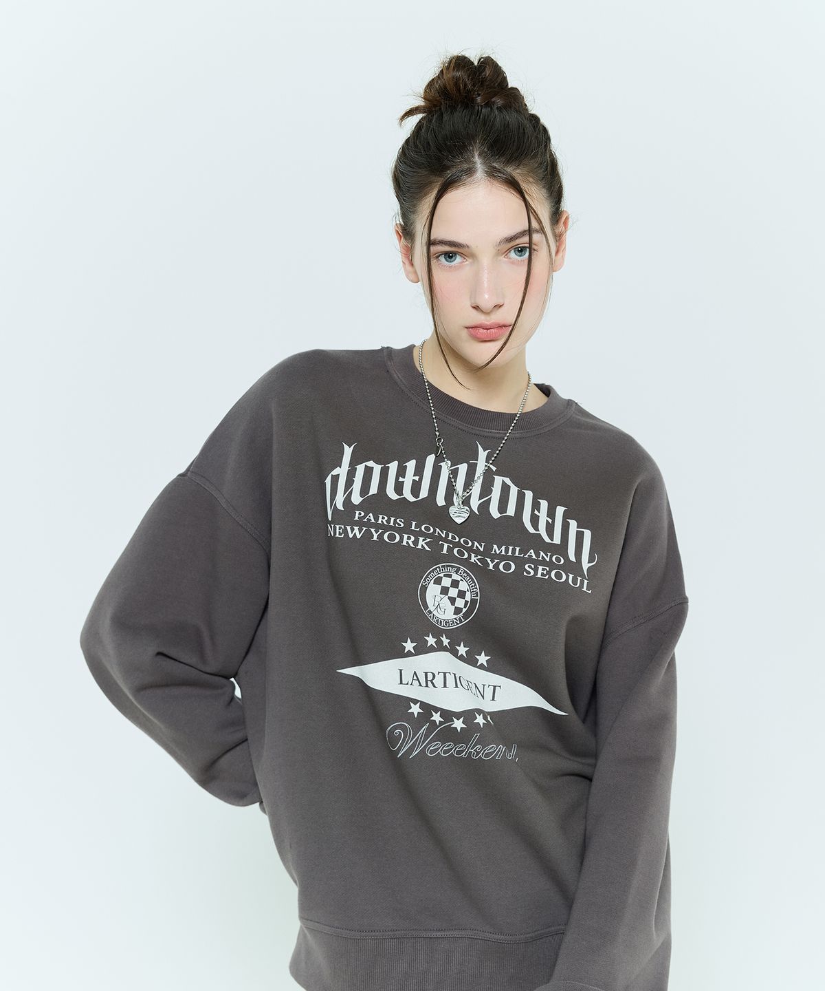 라티젠(LARTIGENT) L6 DOWNTOWN SWEATSHIRT(CHARCOAL)