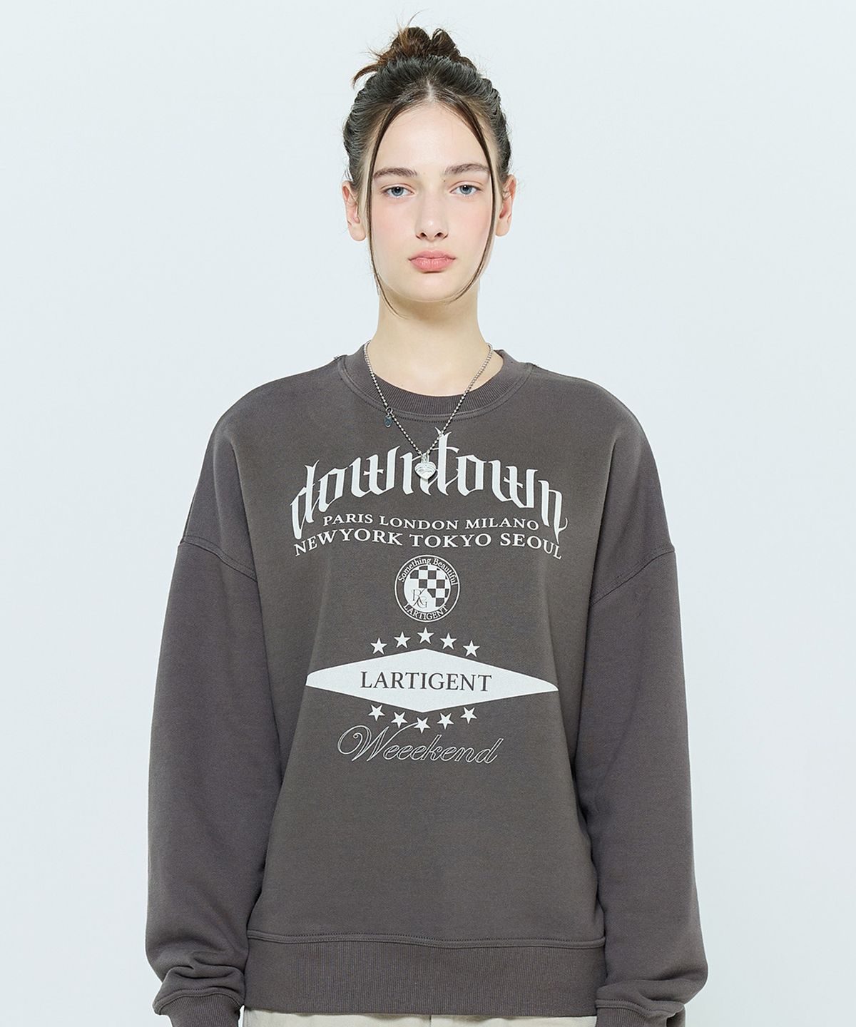 라티젠(LARTIGENT) L6 DOWNTOWN SWEATSHIRT(CHARCOAL)
