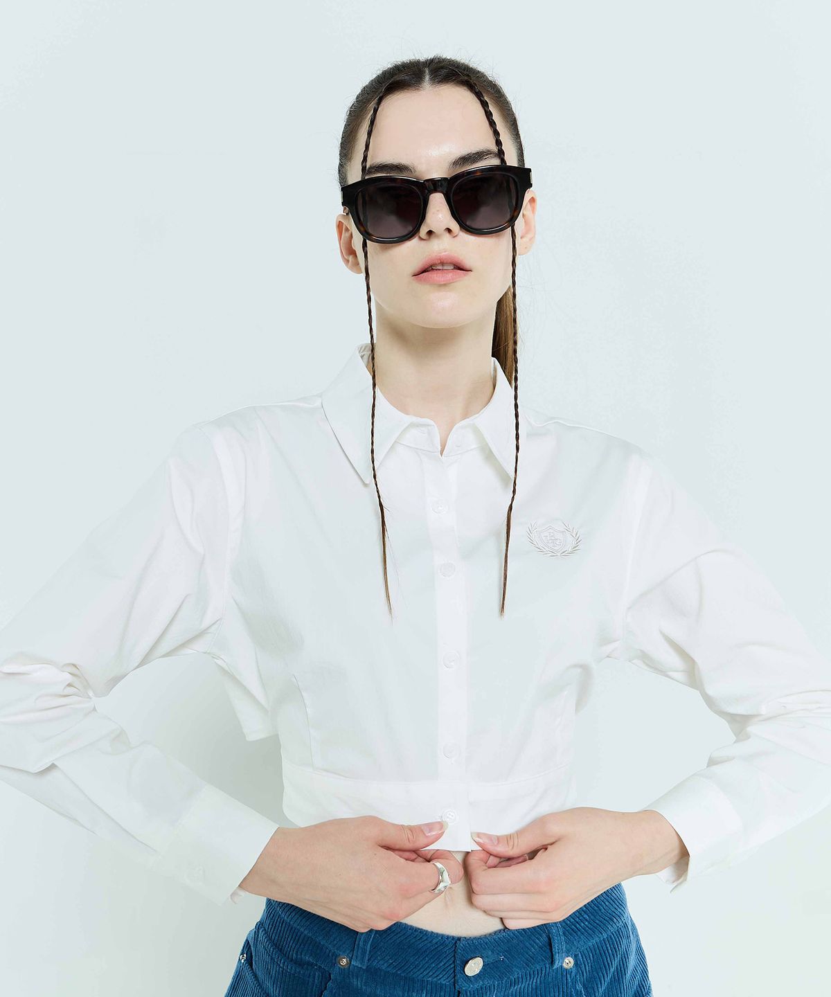 라티젠(LARTIGENT) L6 RIBBON SHIRT(IVORY)