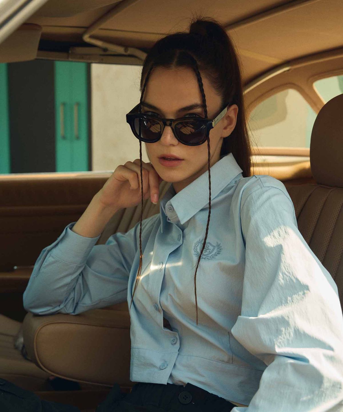 라티젠(LARTIGENT) L6 RIBBON SHIRT(SKY BLUE)